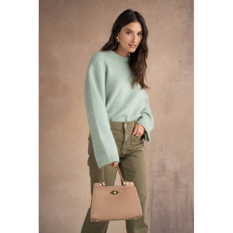 Handbag - cowhide leather POURCHET Brown