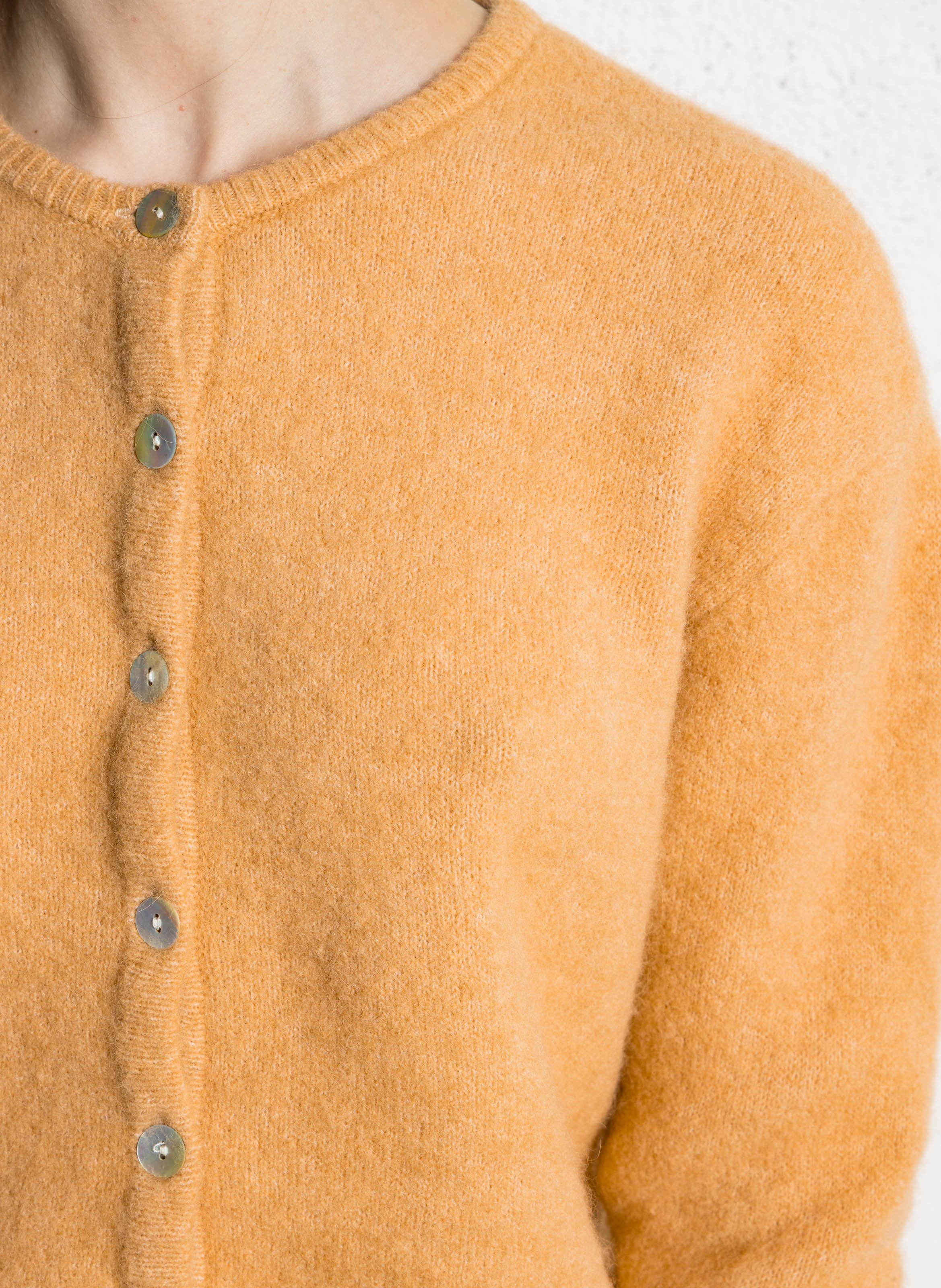 Gilet ample col rond en laine mélangée AMERICAN VINTAGE Marron