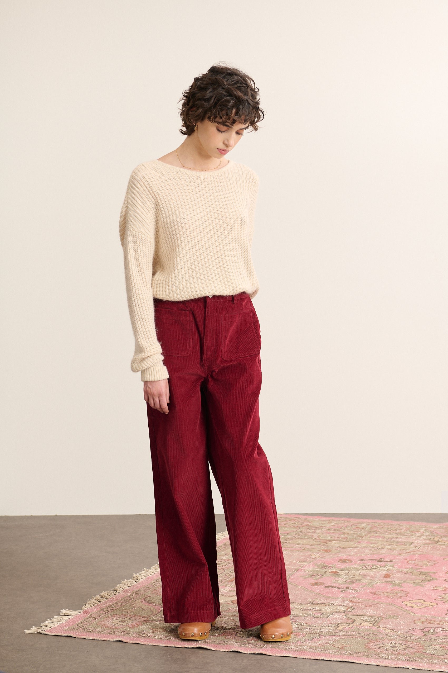 V-neck sweater with bow GARANCE PARIS Beige