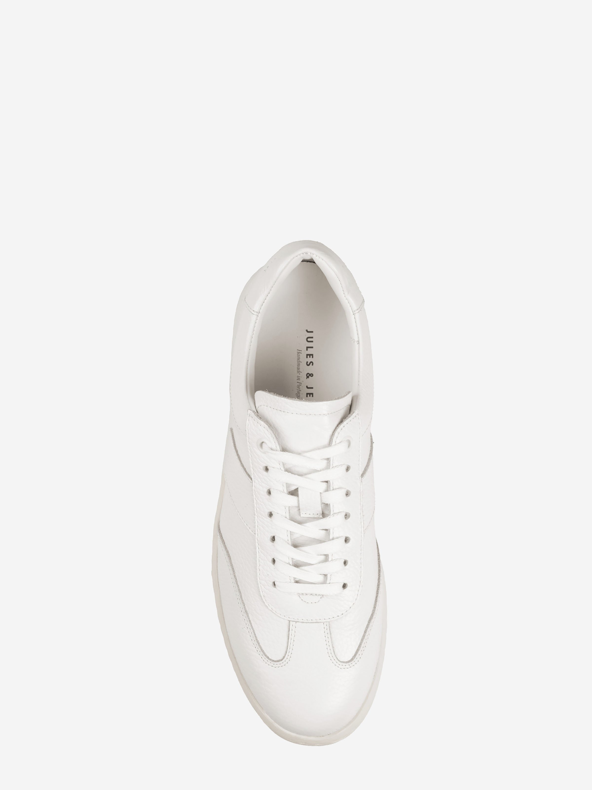 Grained leather Lucas tennis shoes JULES & JENN White