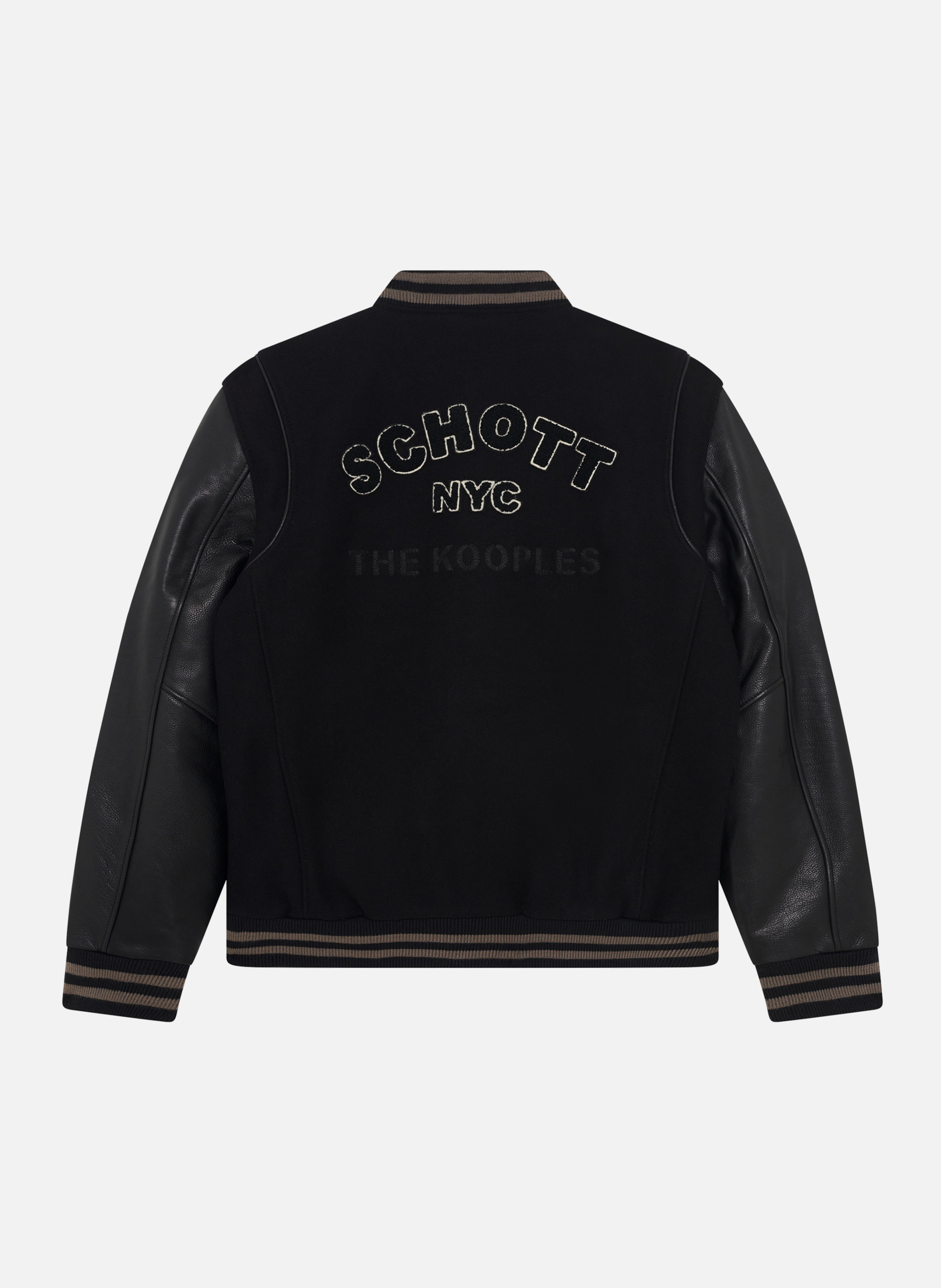 Leather varsity jacket THE KOOPLES Black