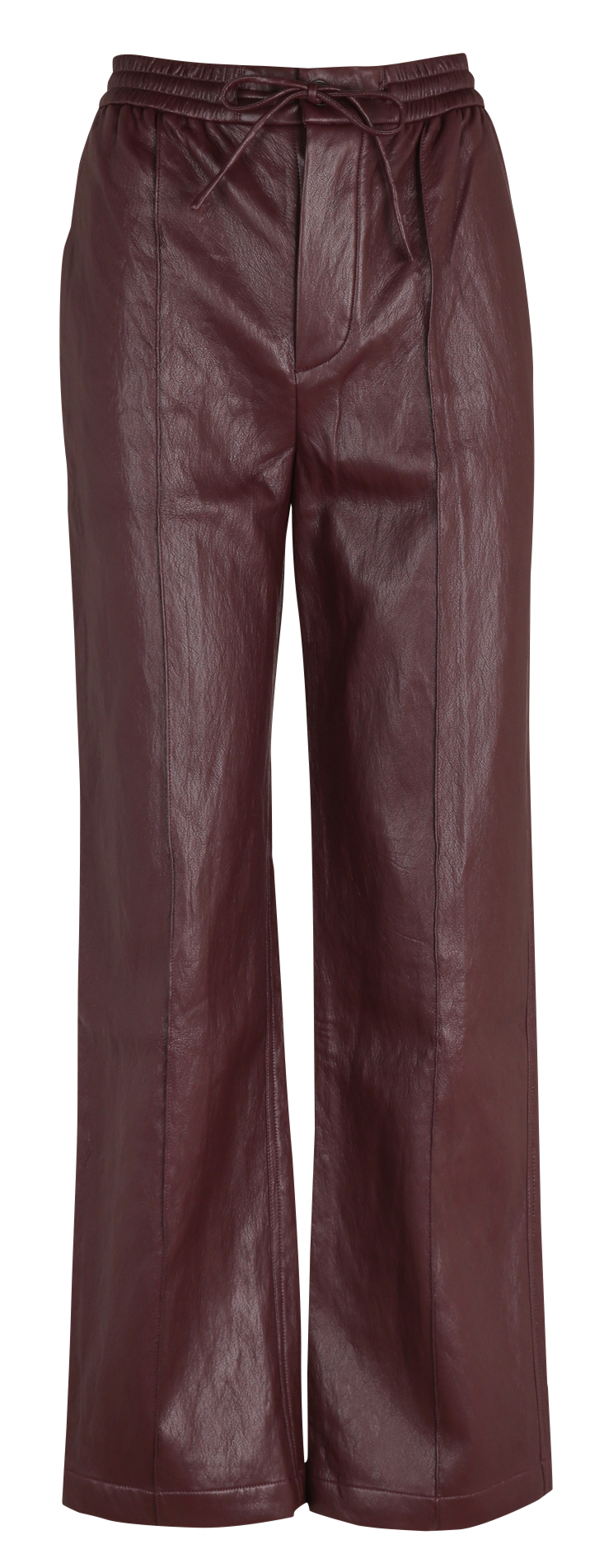 Rechte broek met leerlook BERENICE Paars