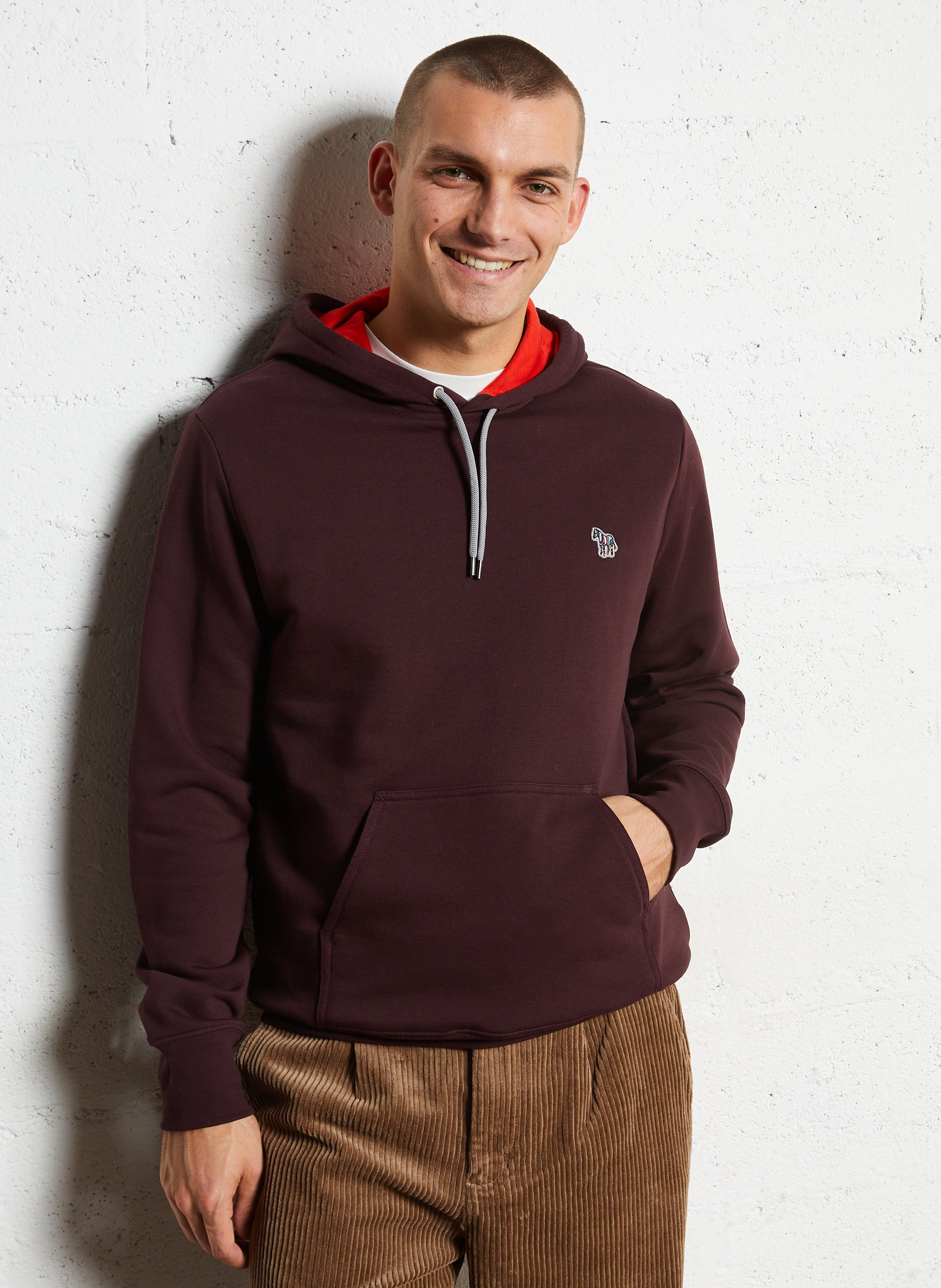 Organic cotton hooded sweatshirt PAUL SMITH Red