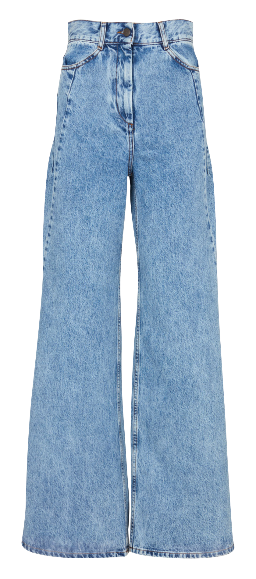 Jean évasé taille haute en coton MARGAUX LONNBERG Bleu