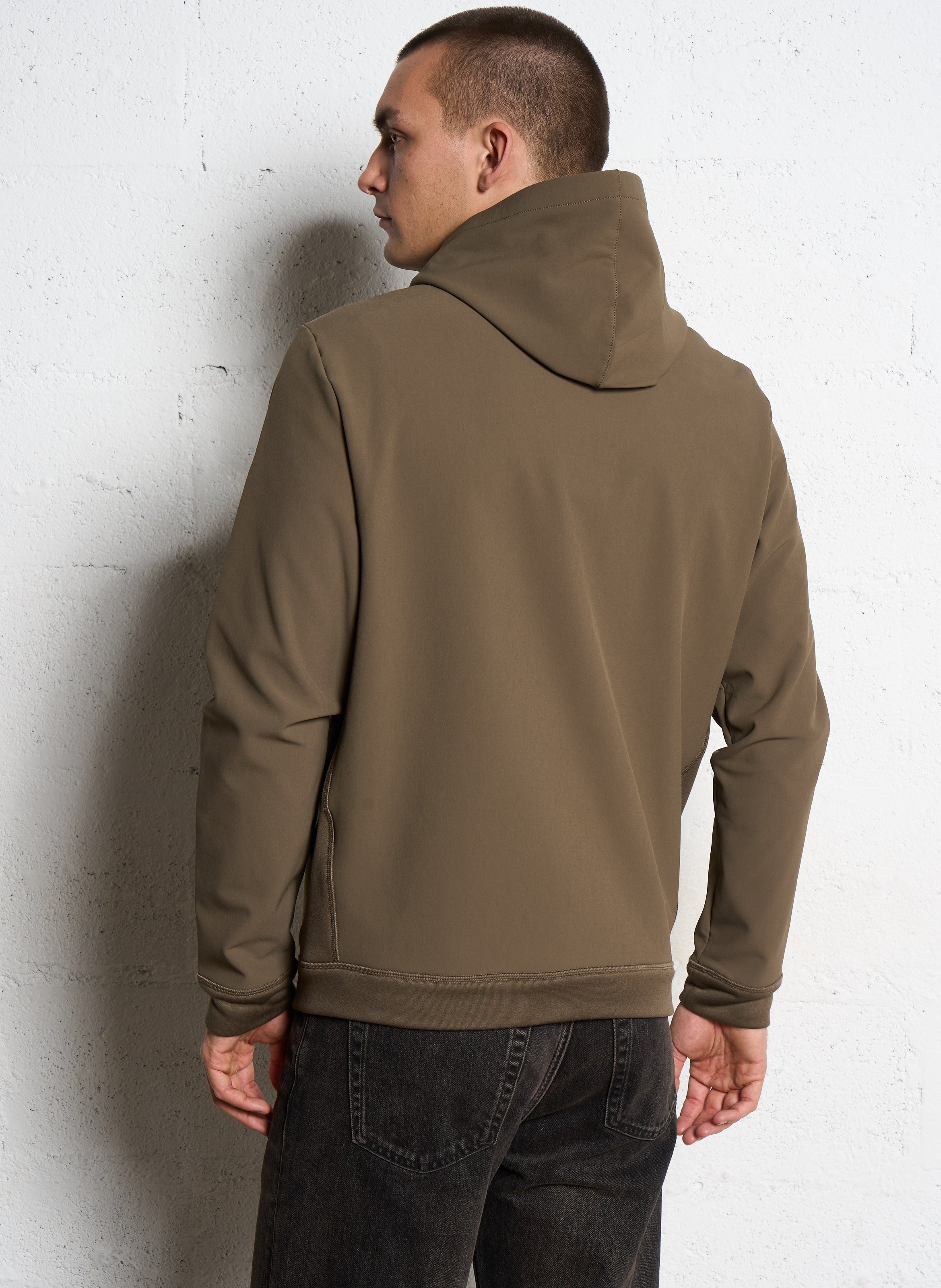 Straight hooded round neck cardigan IKKS Brown