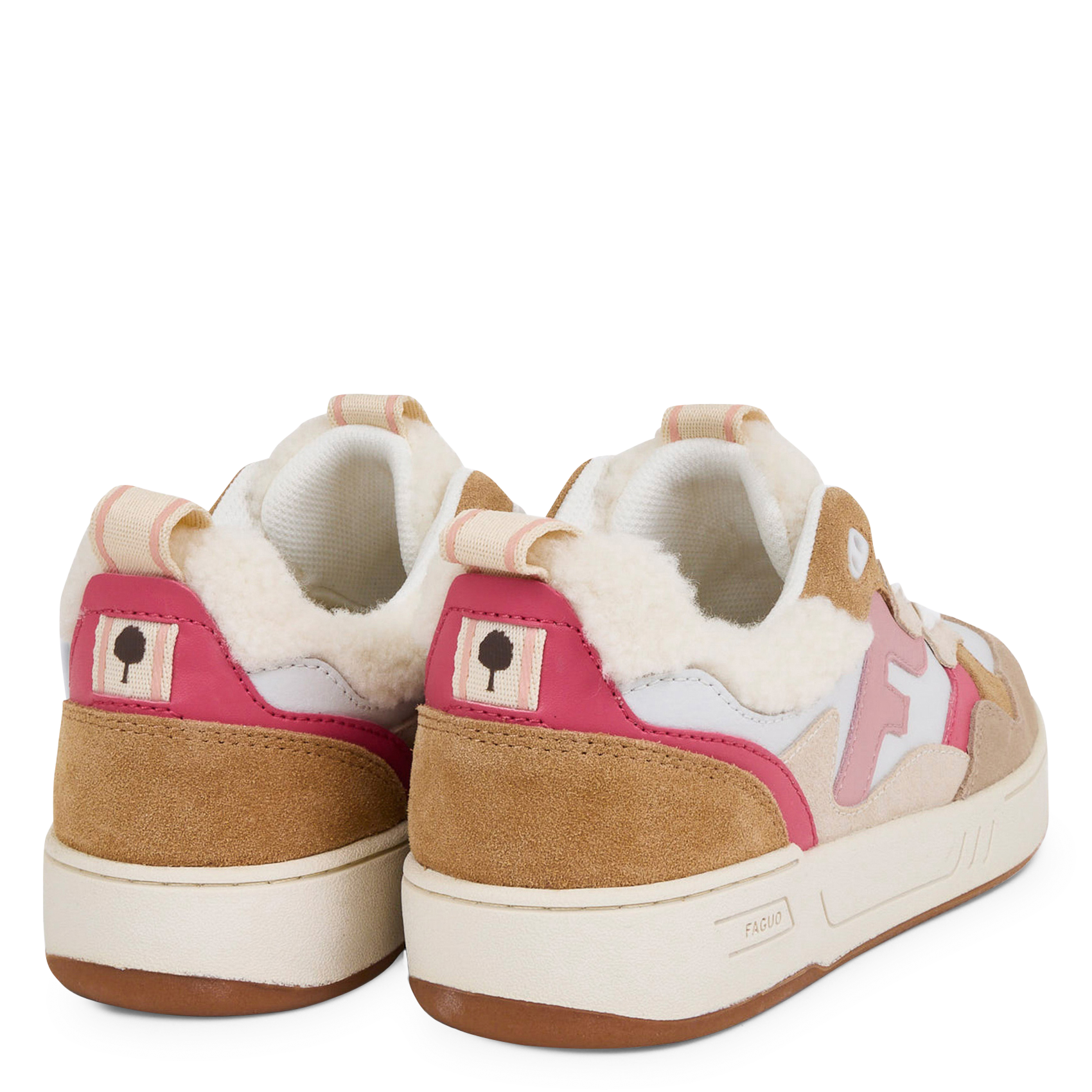 Niedrige Sneaker aus Leder-Mix FAGUO Weiss