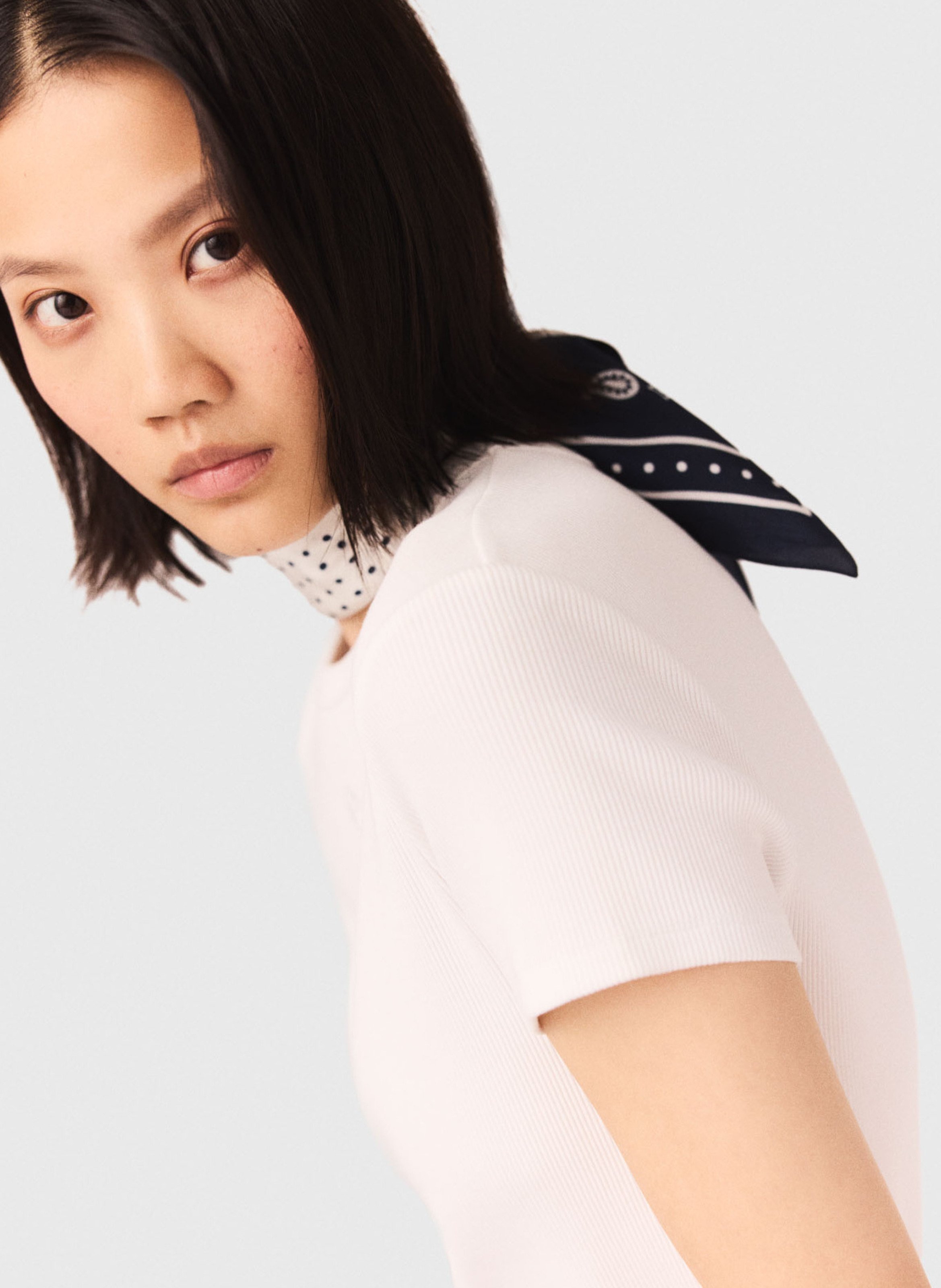 Bandanna en twill de soie MAJE Bleu