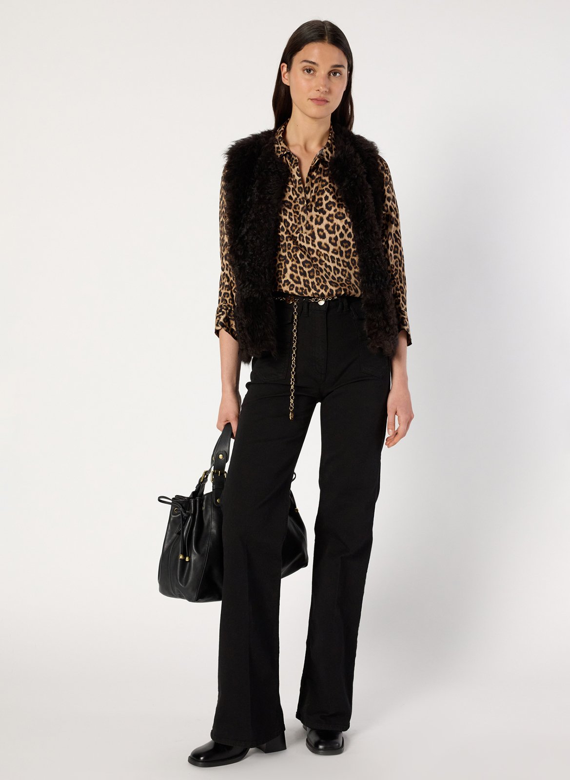 Rechte omkeerbare leren jas GERARD DAREL Bruin