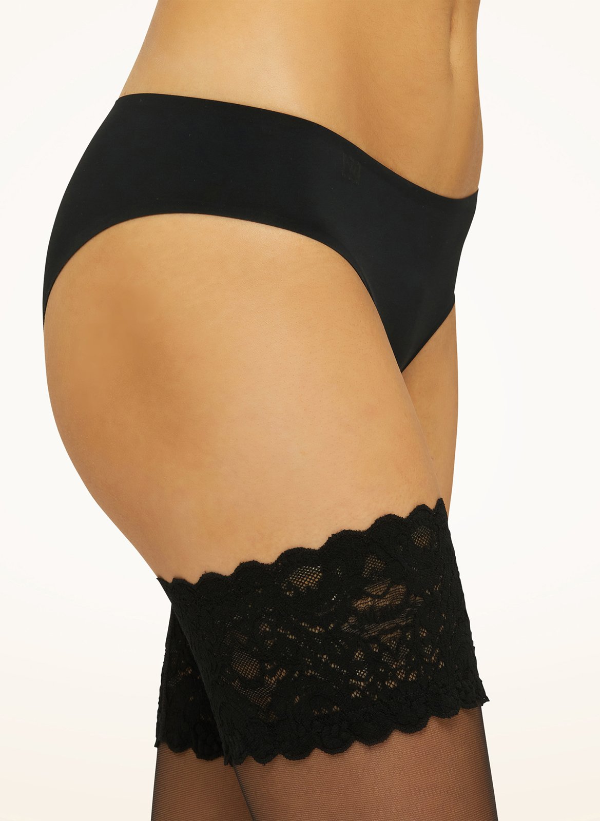 Bas Satin Touch 20 Stay-Up WOLFORD Noir