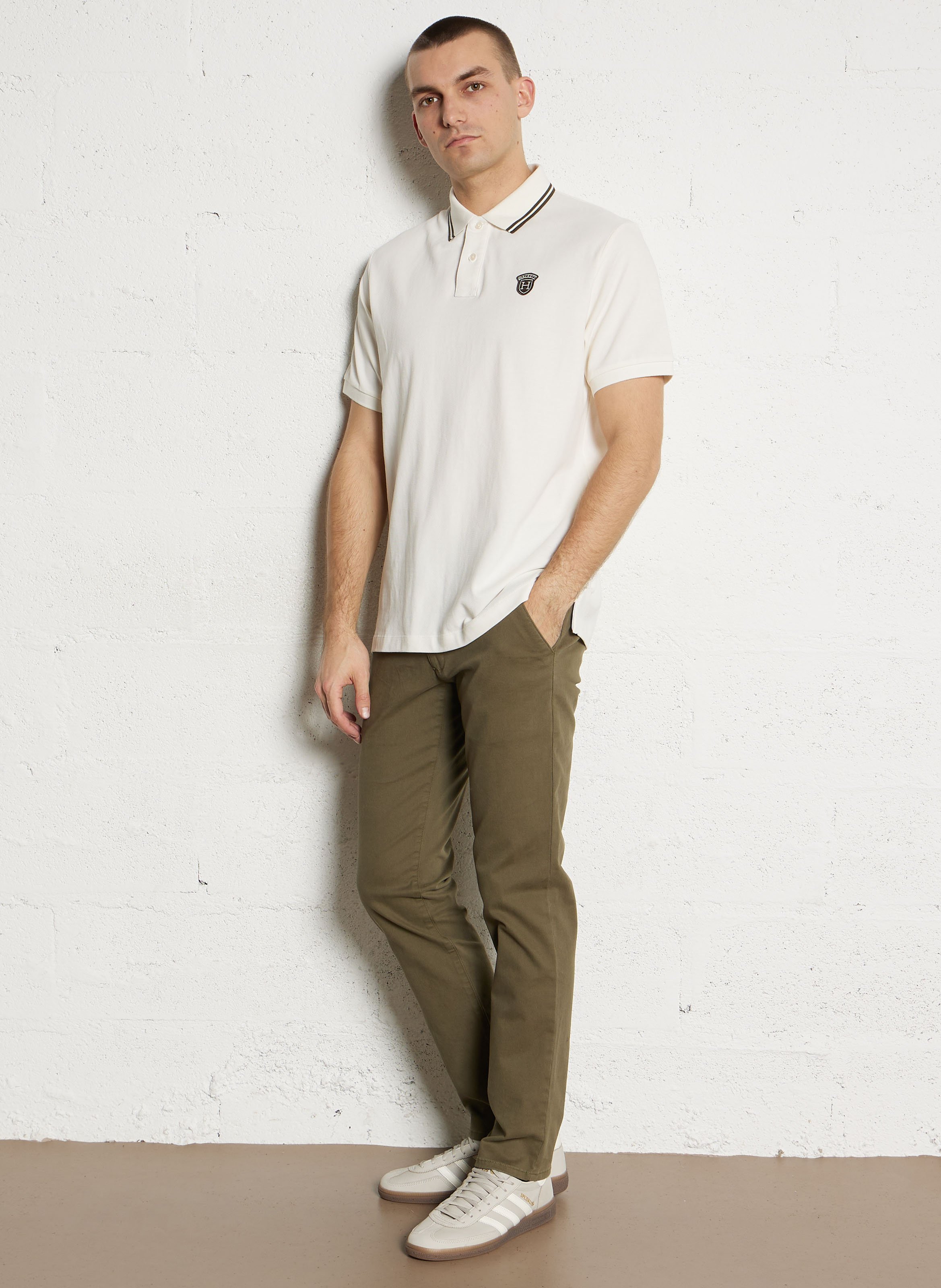 Polo met korte mouwen en logo HACKETT Wit