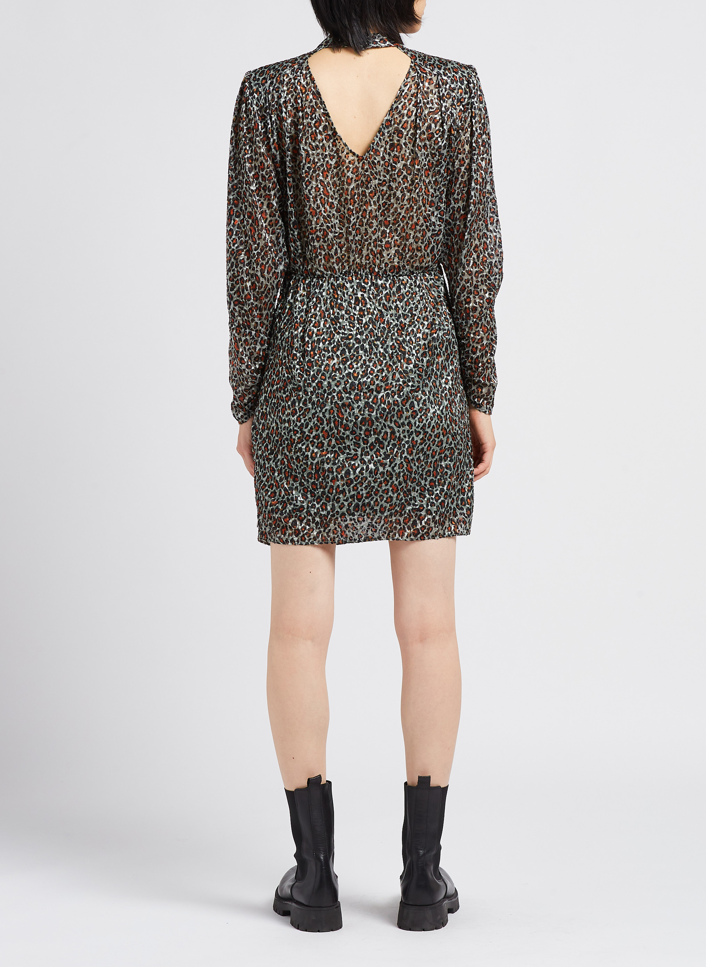 Fitted high-neck dress SCOTCH AND SODA Green