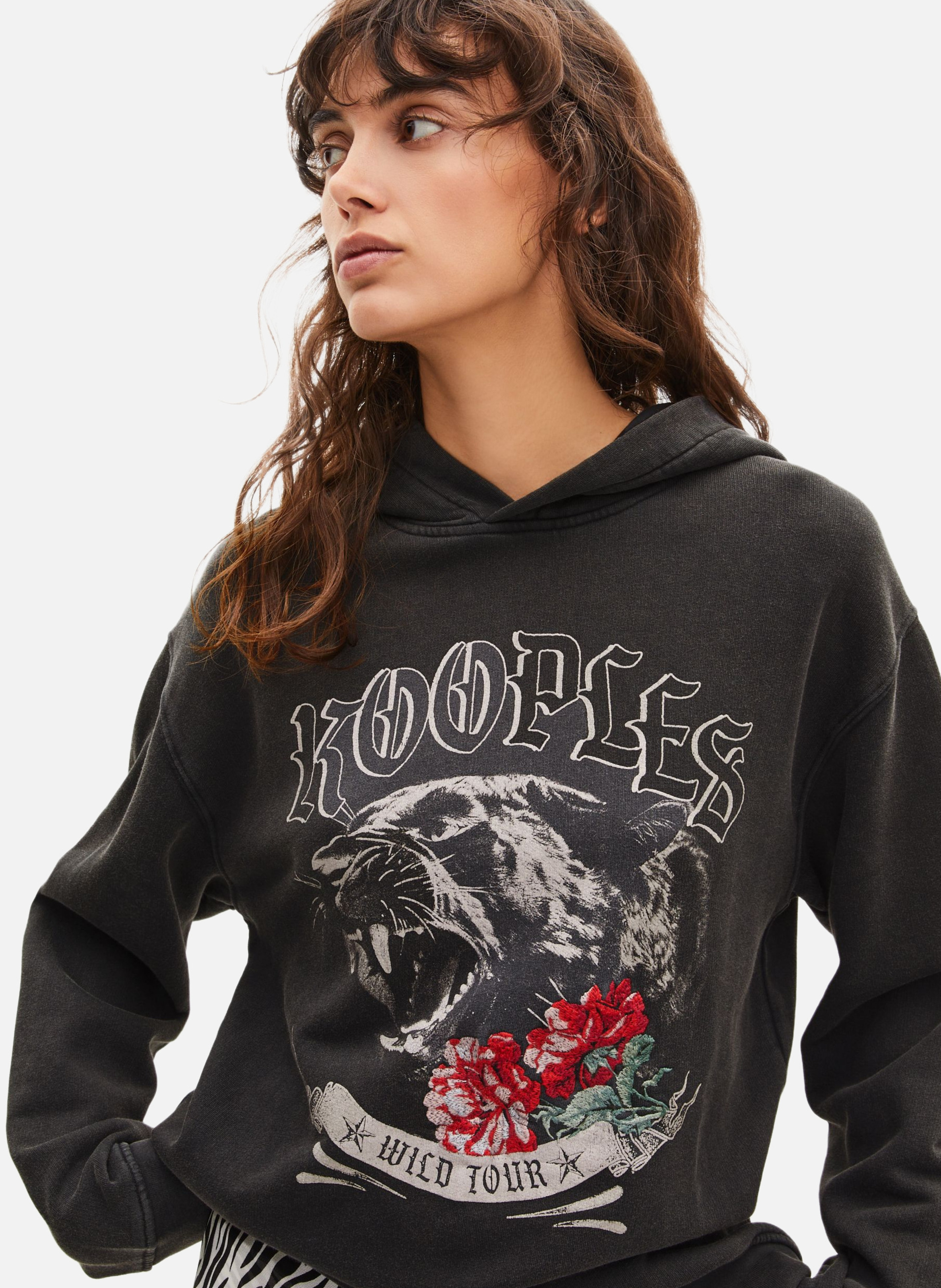Sweatshirt à capuche avec sérigraphie THE KOOPLES Noir