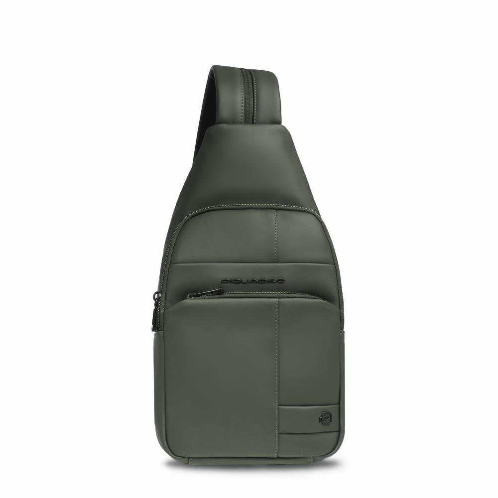 Men's water-repellent chest bag PIQUADRO Green