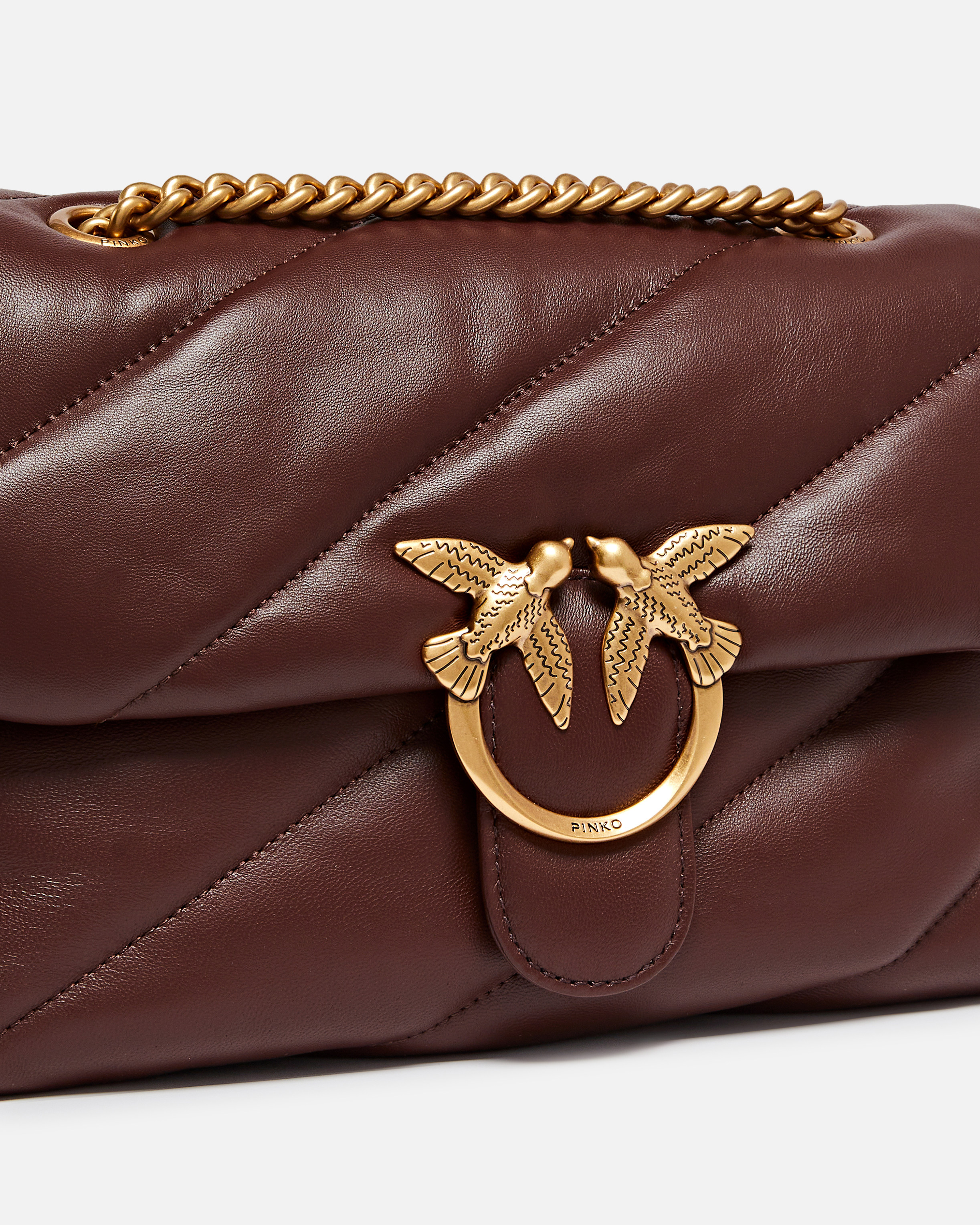 Puff Maxi Quilt Classic Love Bag PINKO Golden