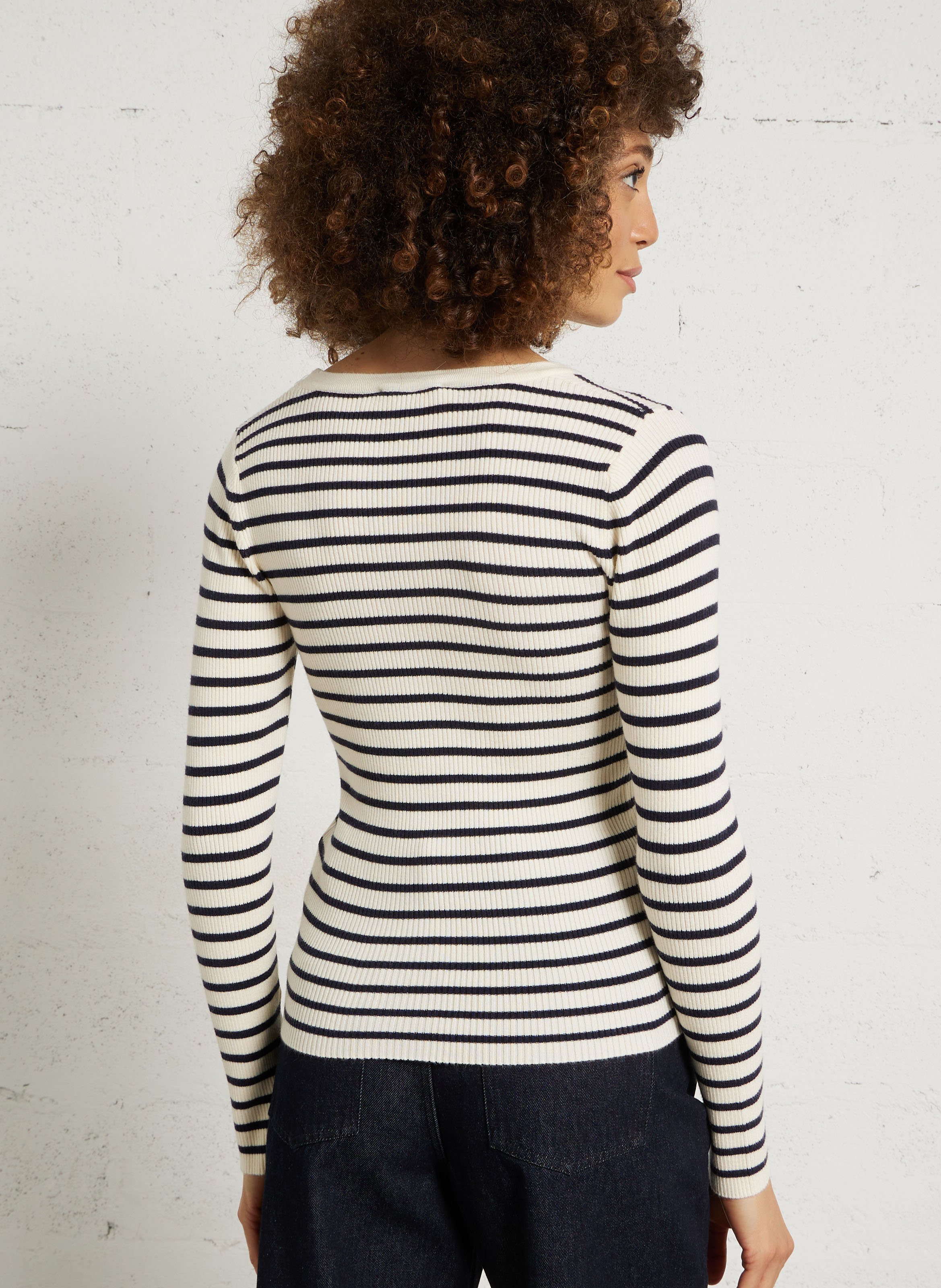 Marinestreepvest met ronde hals LA PETITE ETOILE Blauw