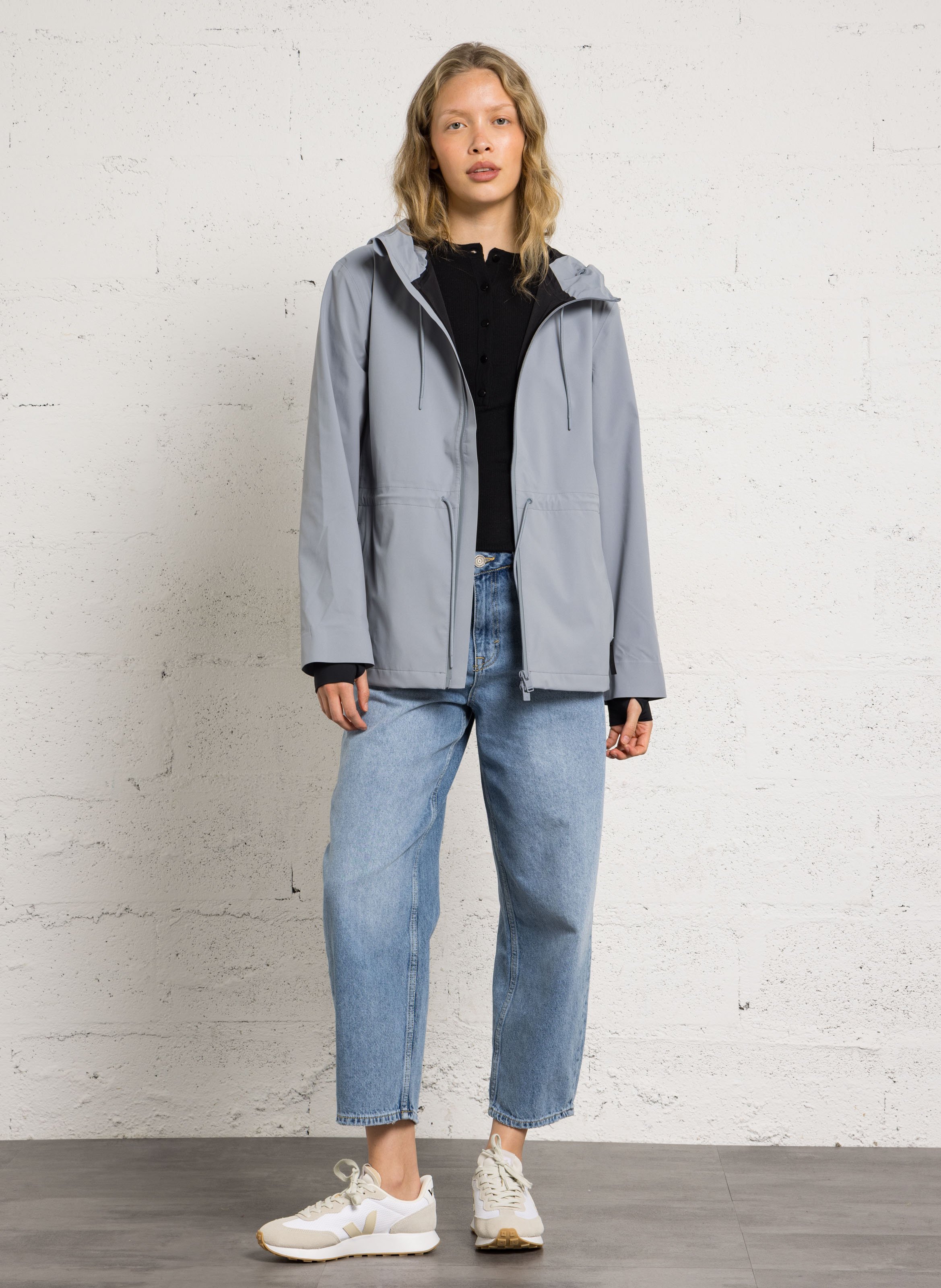 Cotton parka with hood RAINS Blue