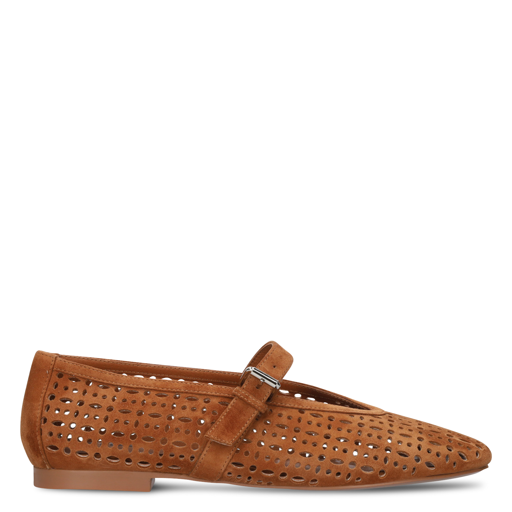 Perforated leather ballet flats BIBI LOU Brown