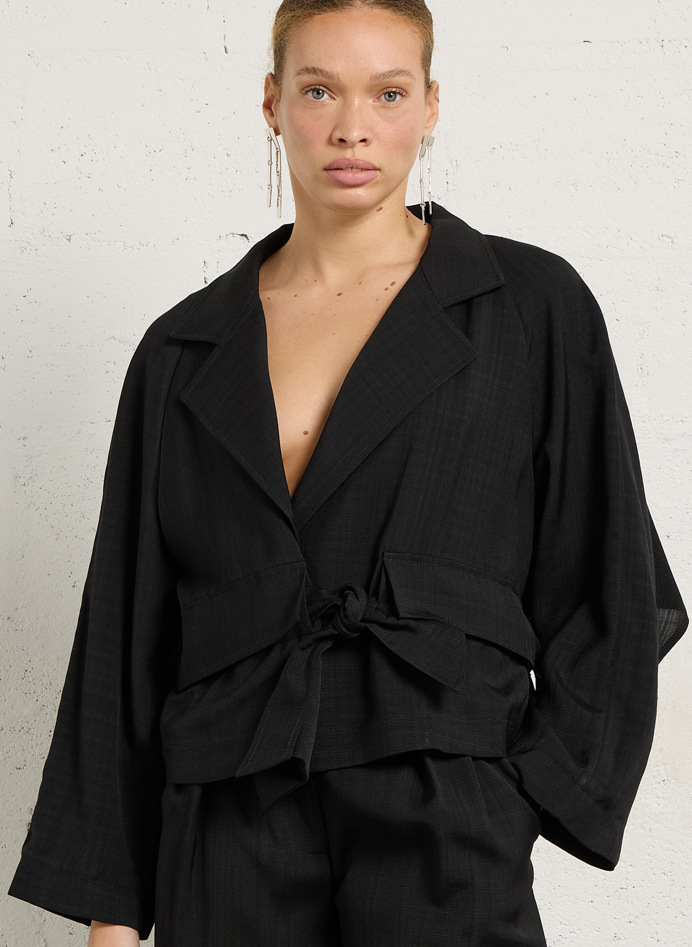 Rechte jas met klassieke kraag  MARGAUX LONNBERG Zwart