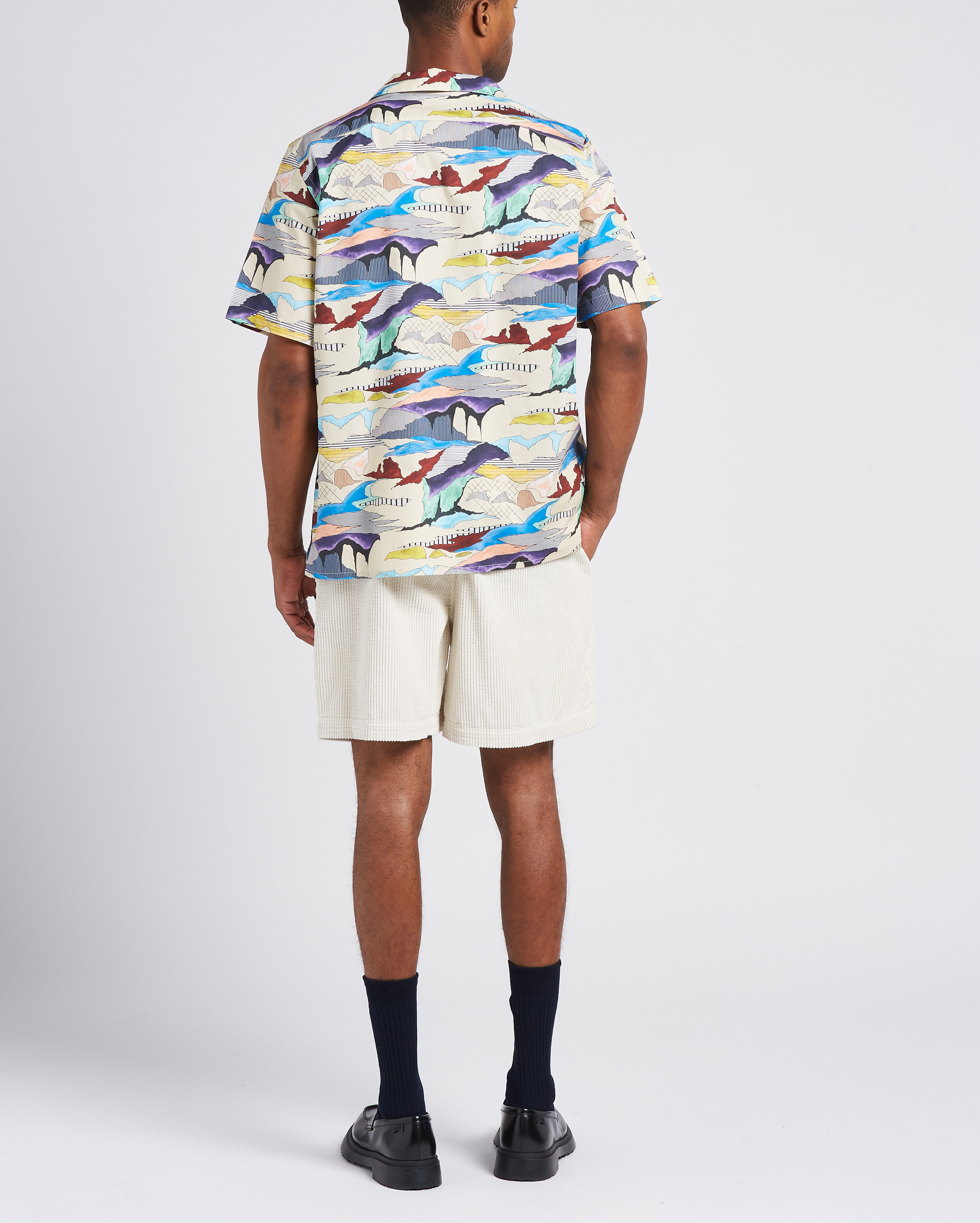 Blouse van biokatoen met Cubaanse kraag en print PAUL SMITH Wit