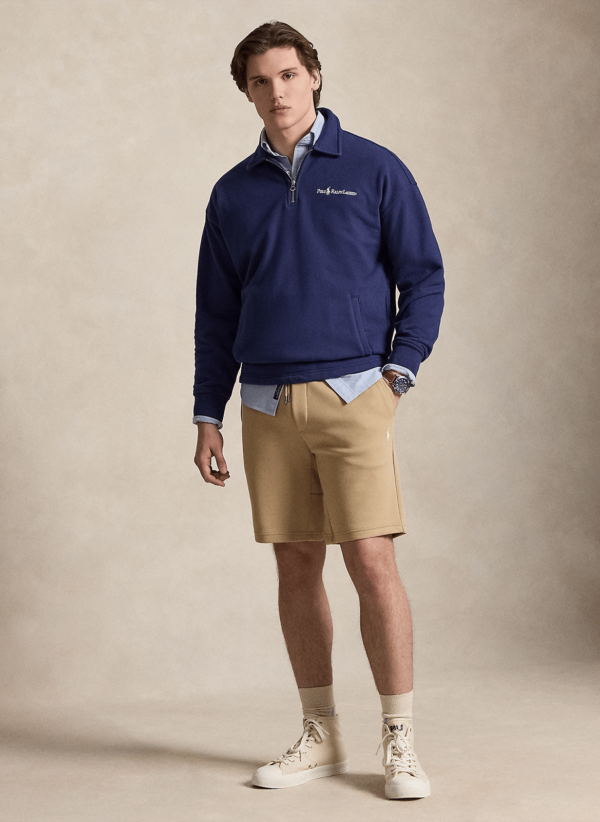 Straight cotton-blend shorts | Beige POLO RALPH LAUREN Men