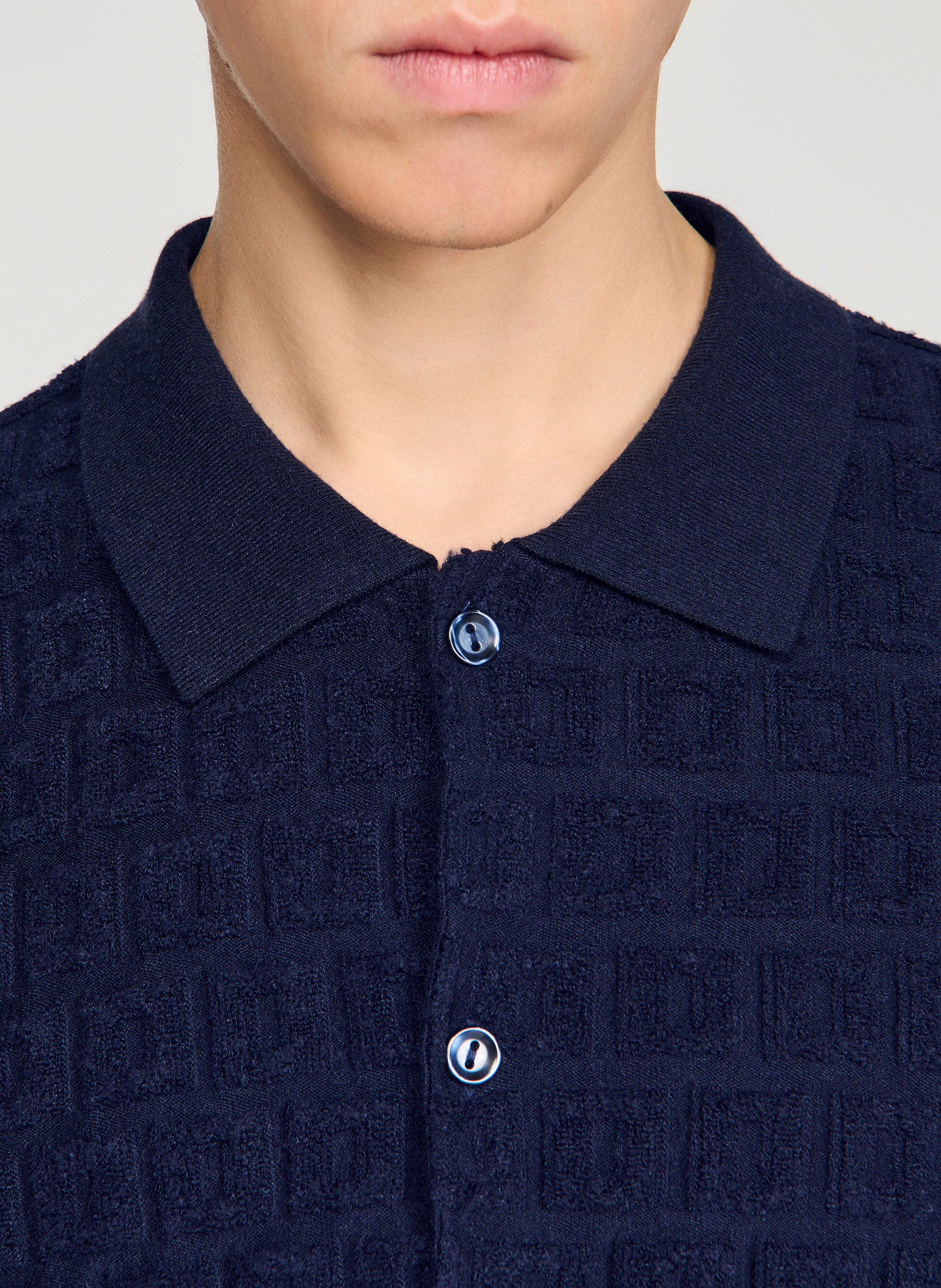 Recht vest met klassieke kraag SANDRO Blauw
