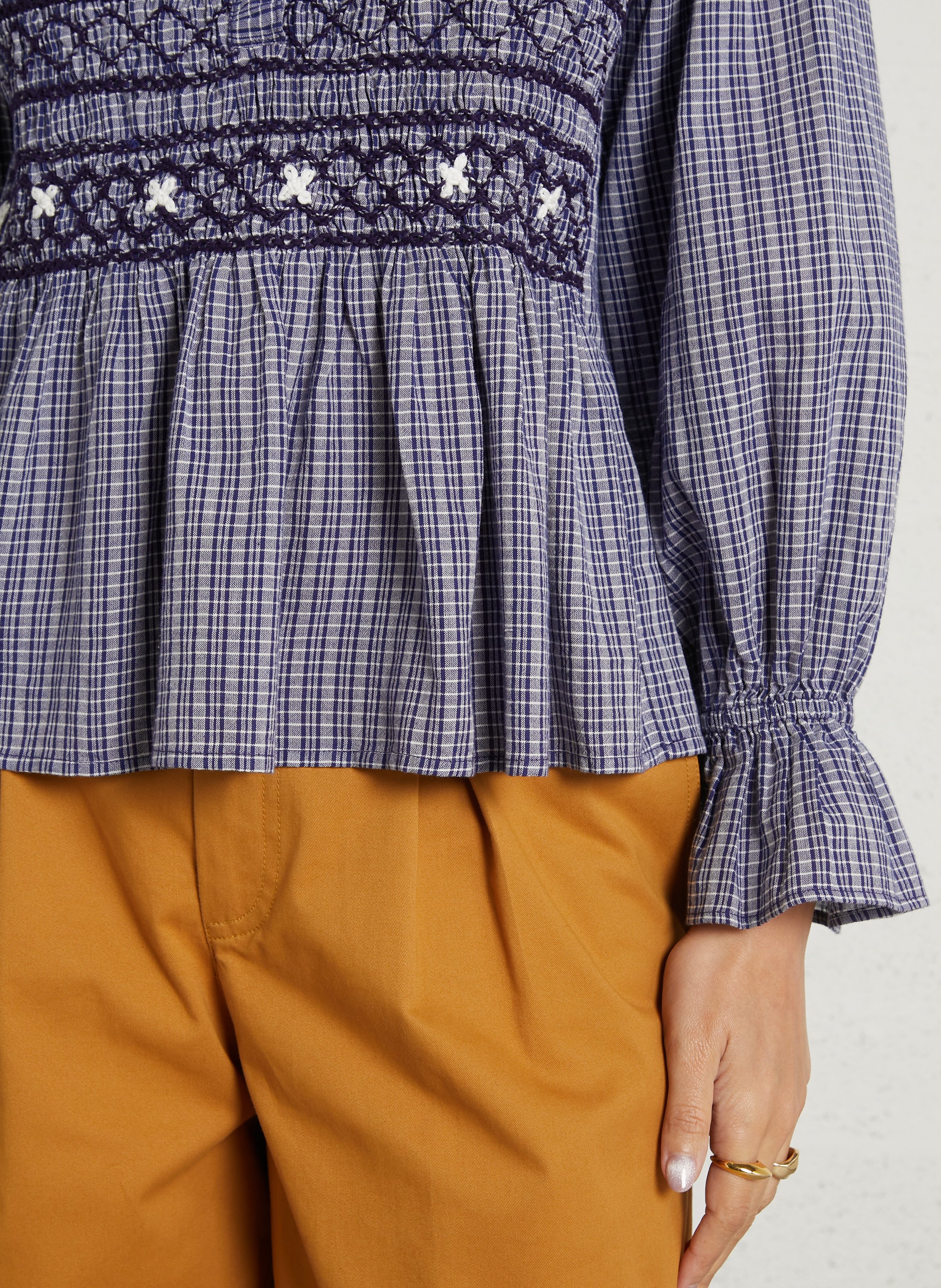 Round-neck organic cotton blouse LOUISE MISHA Blue