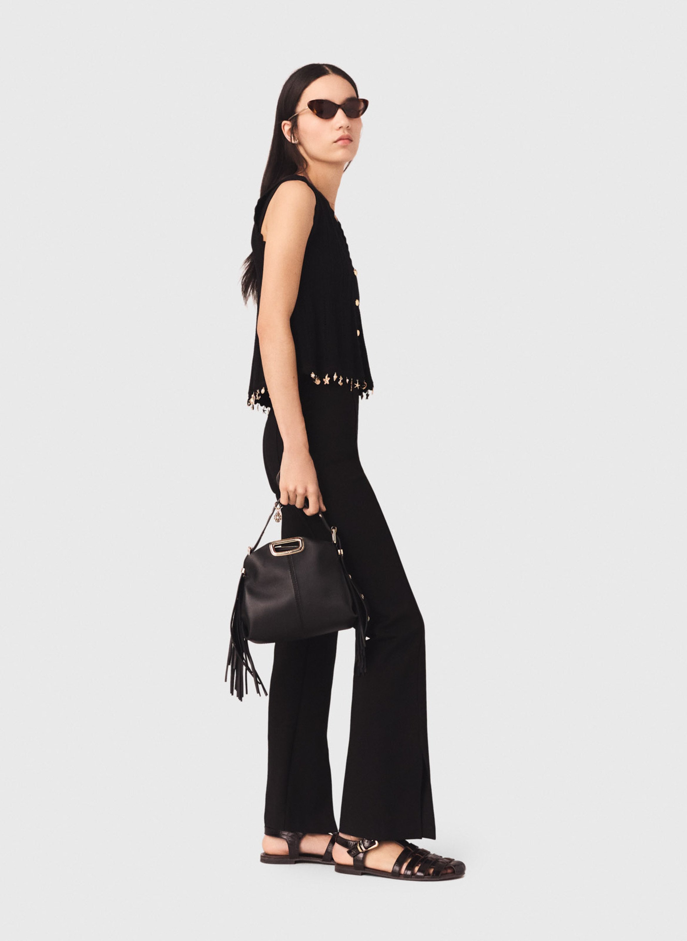 Pantalon flare stretch MAJE Noir