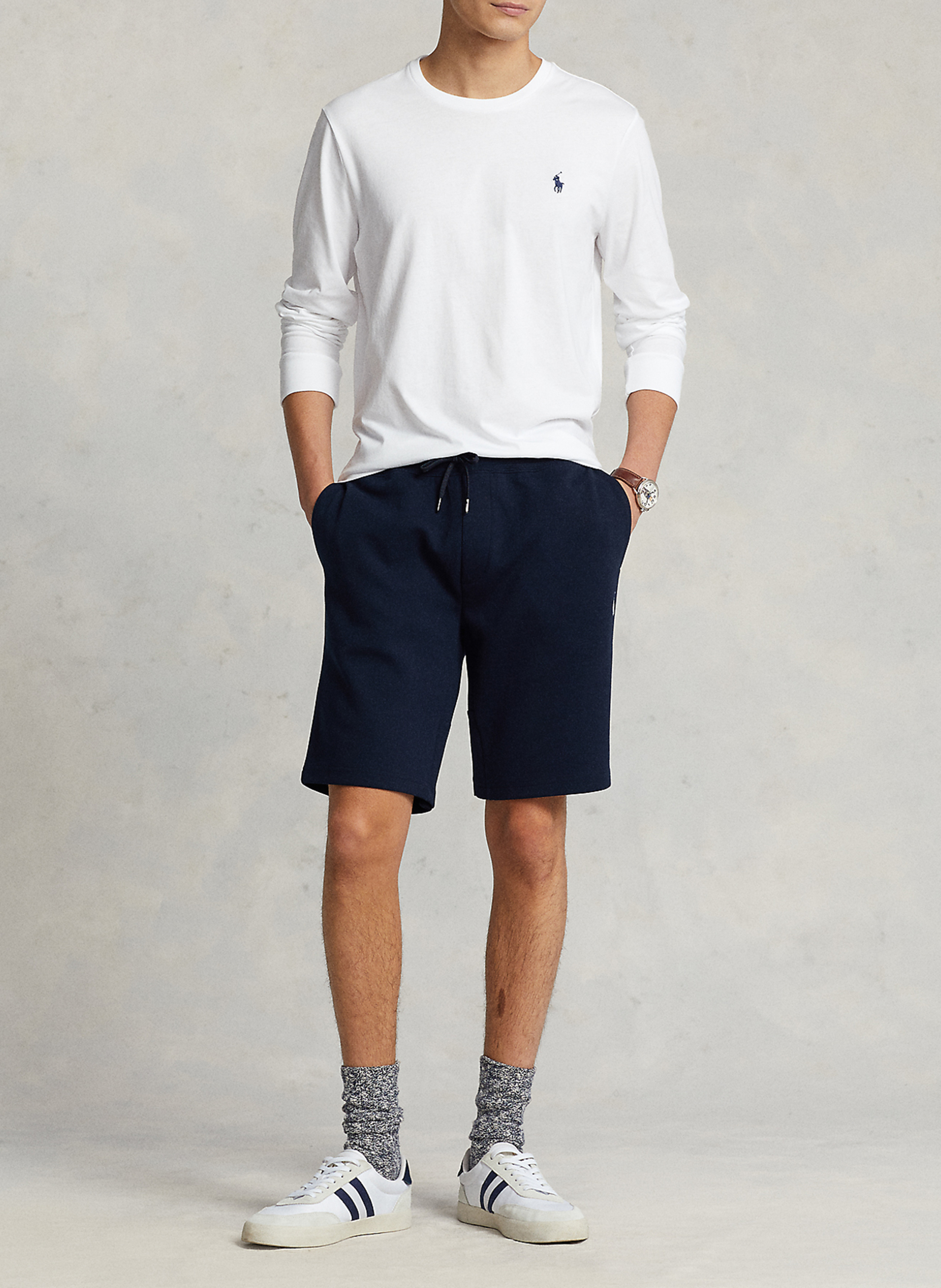 Long-sleeved round-neck cotton T-shirt POLO RALPH LAUREN White