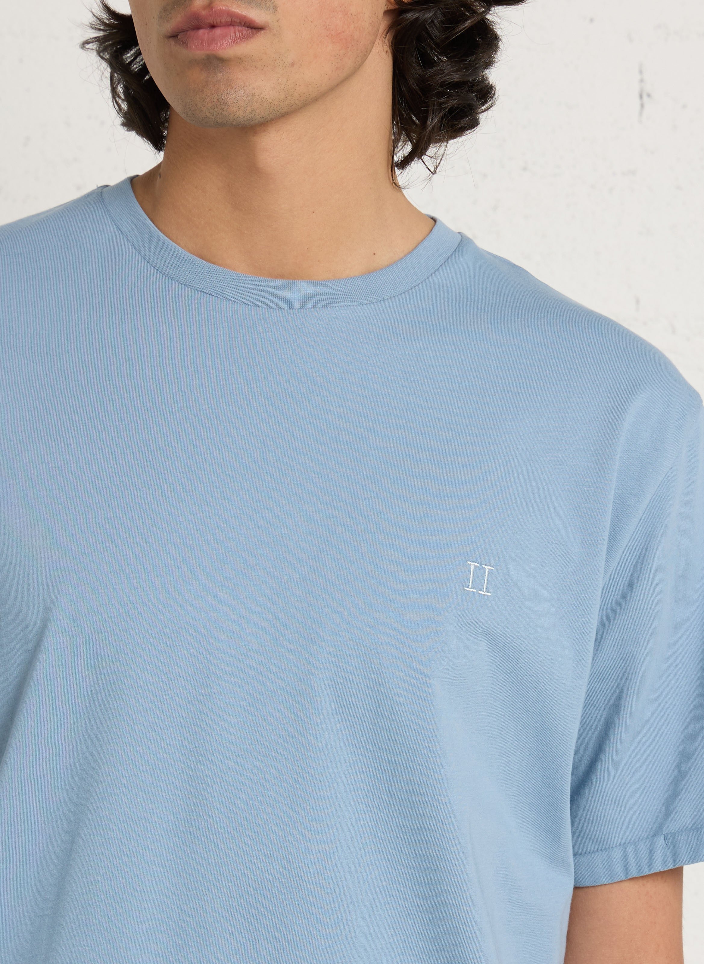 Rundhals-T-Shirt aus Bio-Baumwolle LES DEUX Blau
