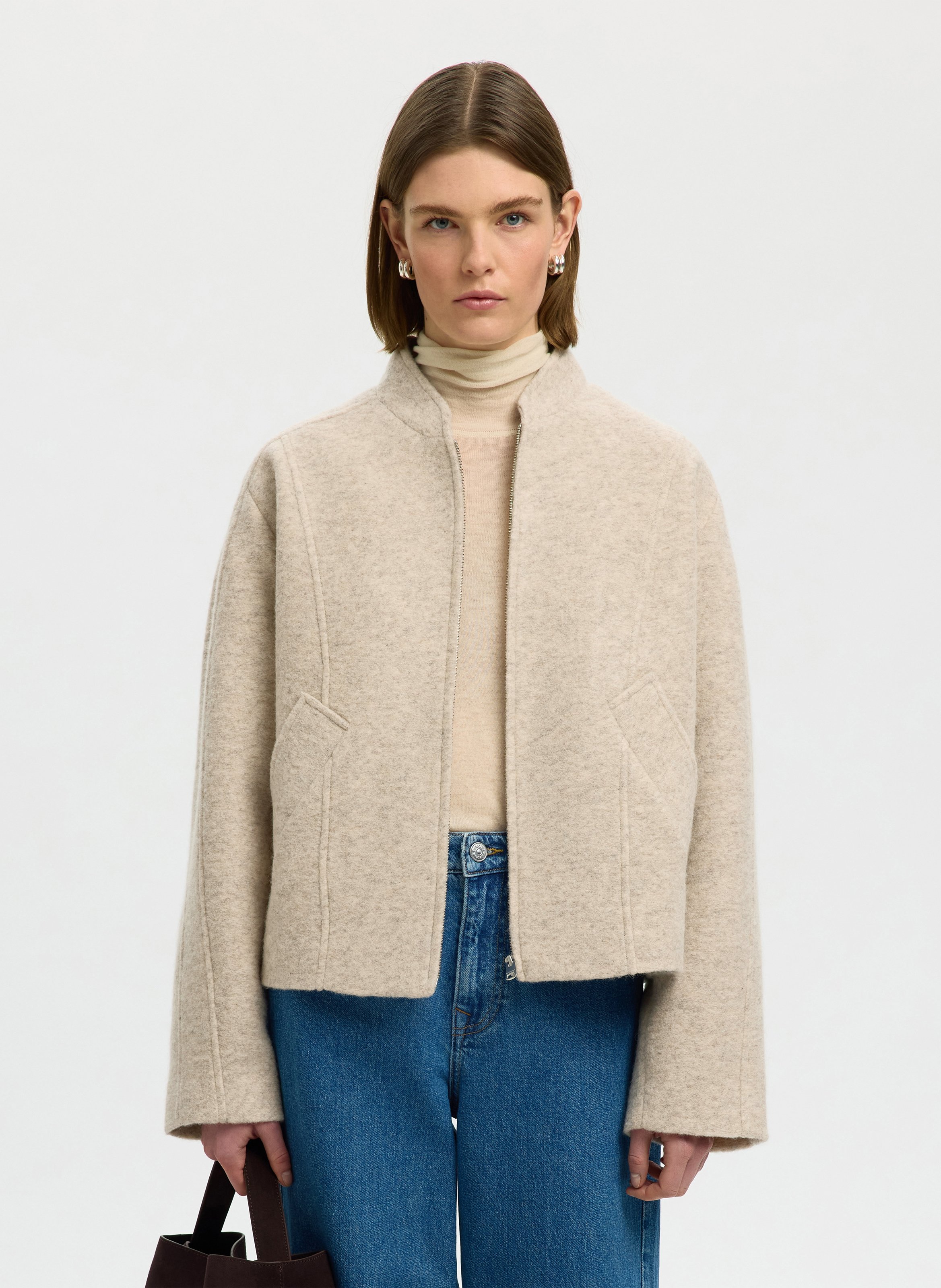 Veste oversize en laine recyclée mélangée SELECTED