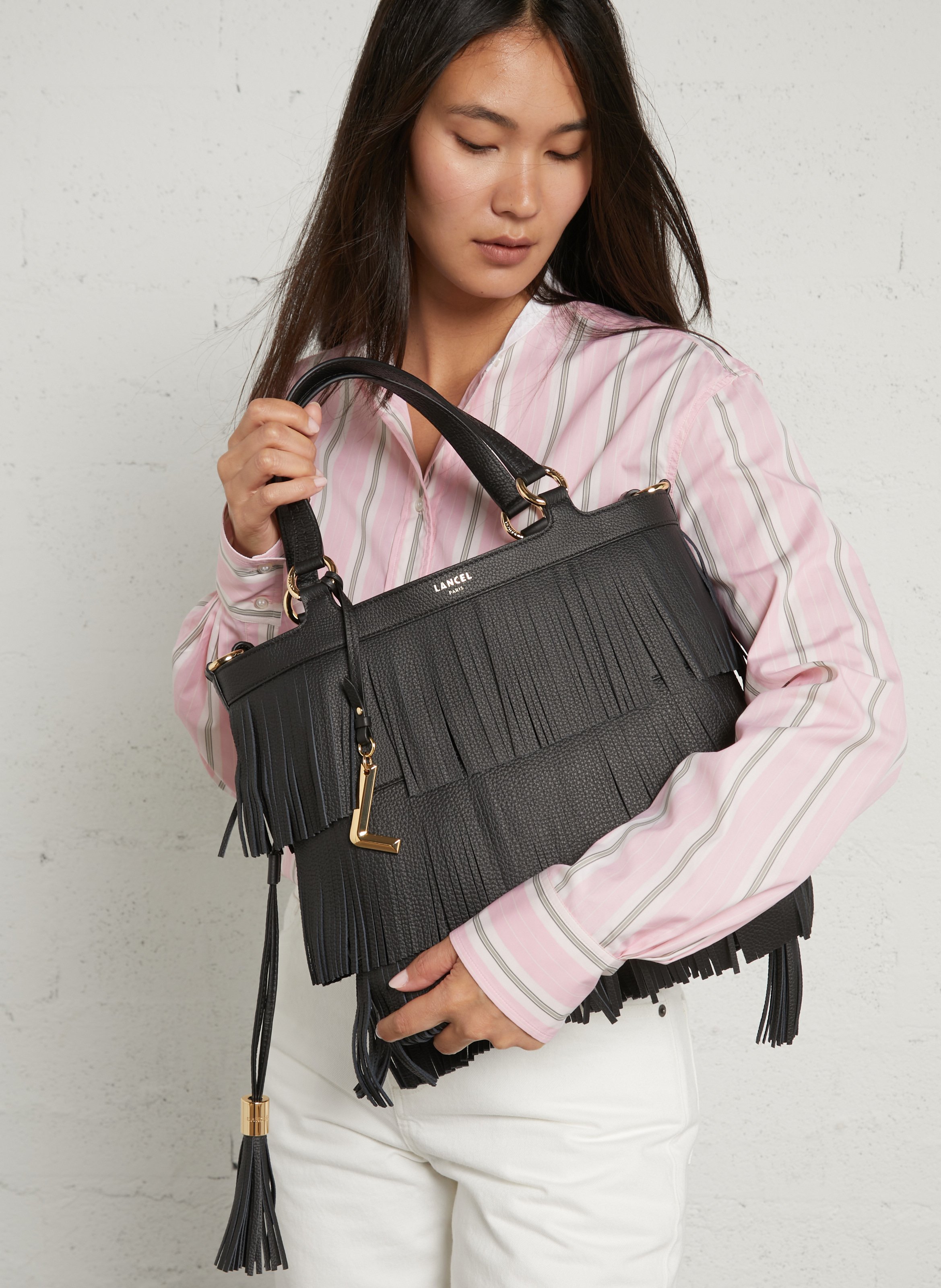 Beuteltasche aus Leder LANCEL Schwarz