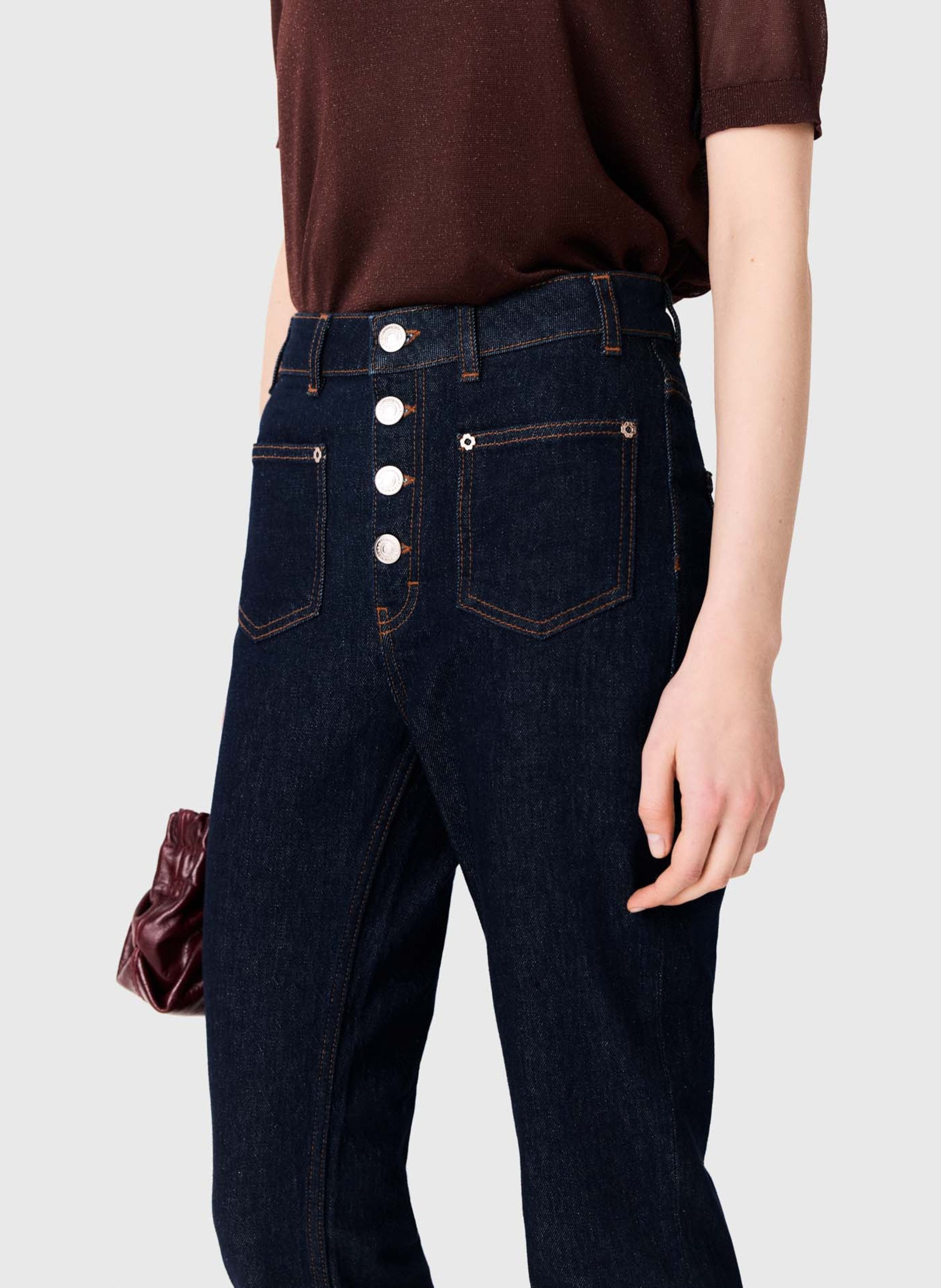 Hoge taille ruwe knoop jeans MAJE Blauw