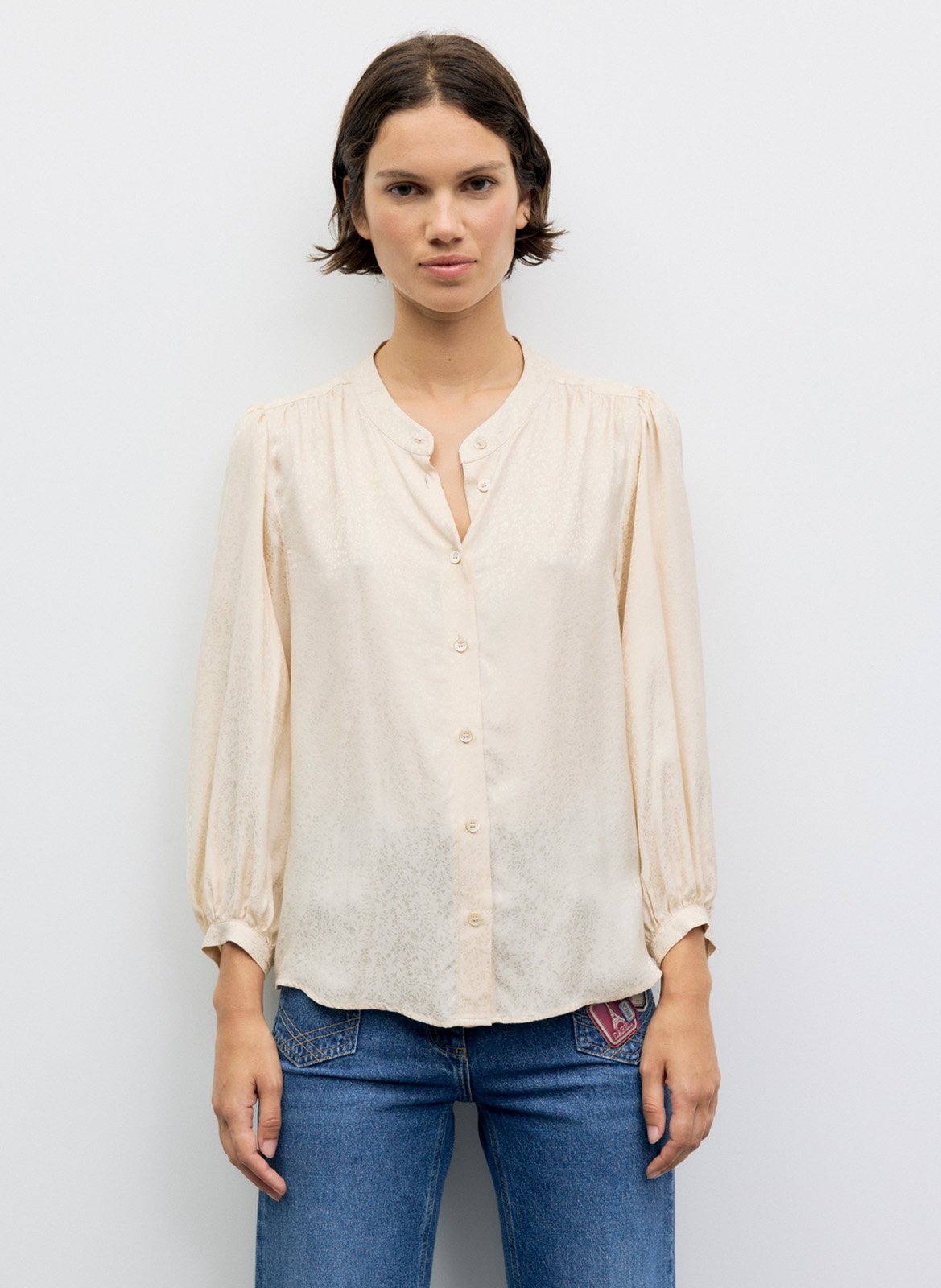 Fließende Bluse mit Jacquardmuster GERARD DAREL Beige
