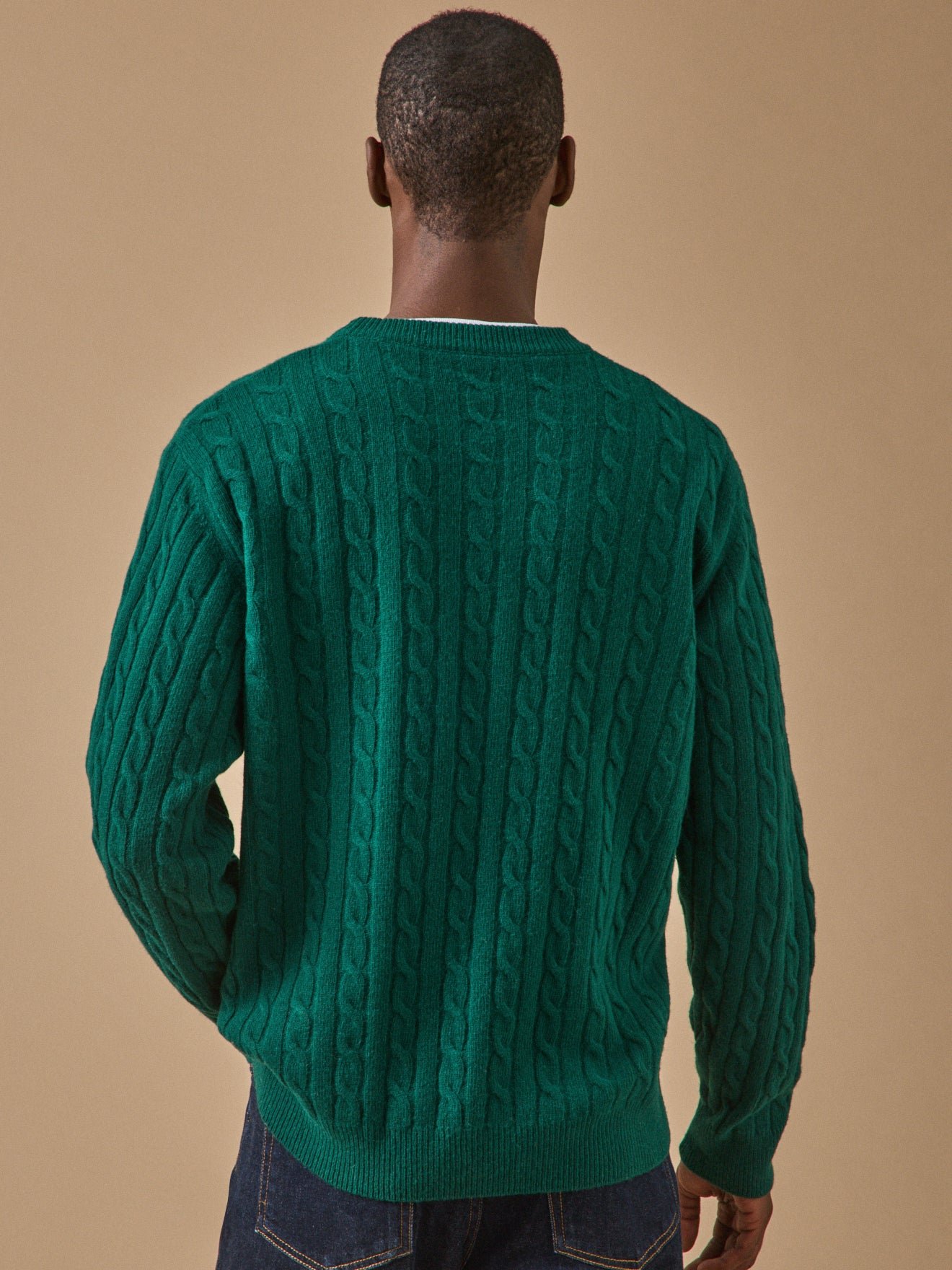 Pull torsades  en laine CYRILLUS Vert