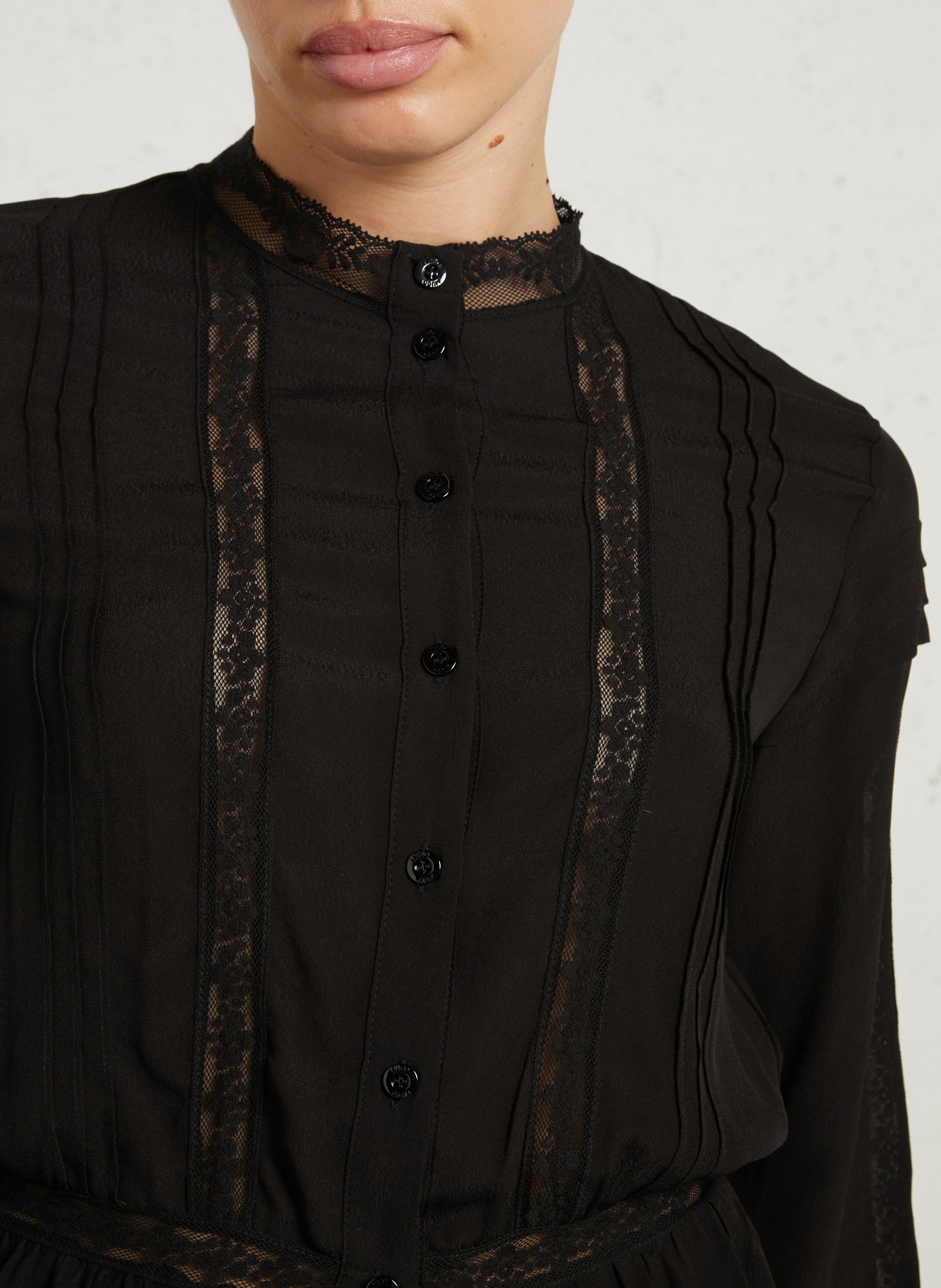 Lace shirt with mandarin collar LIU JO Black