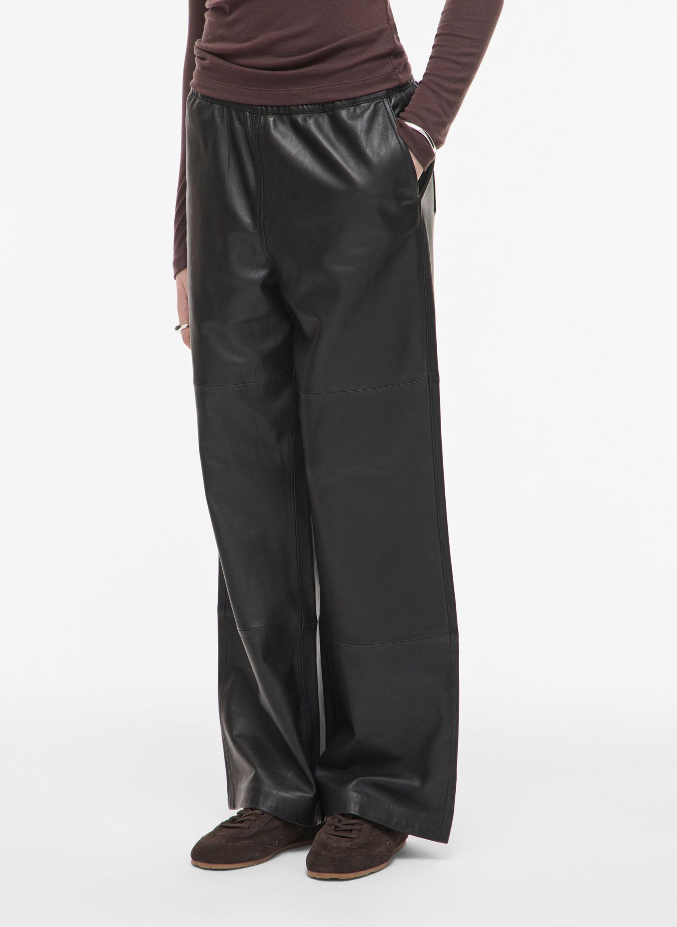 Weite Lederhose ROUGE EDIT Grau