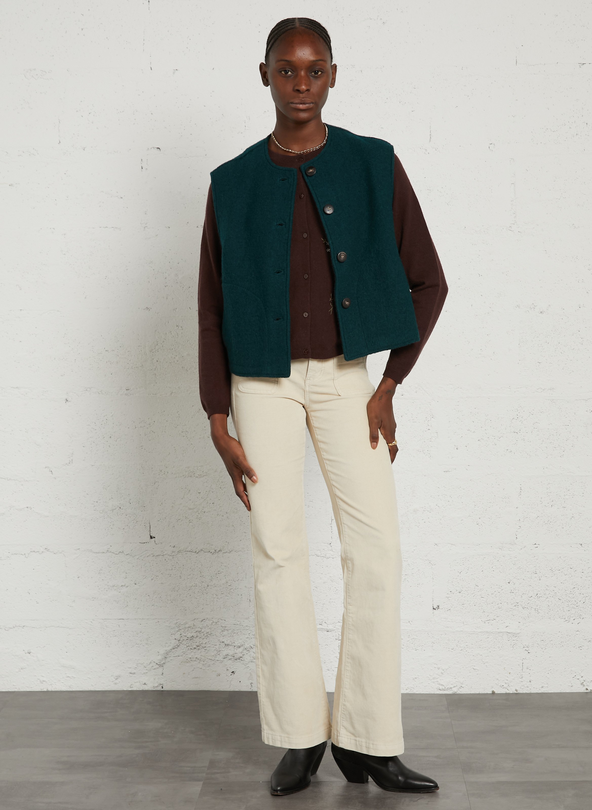 Gilet sans manches en laine NICE THINGS Bleu