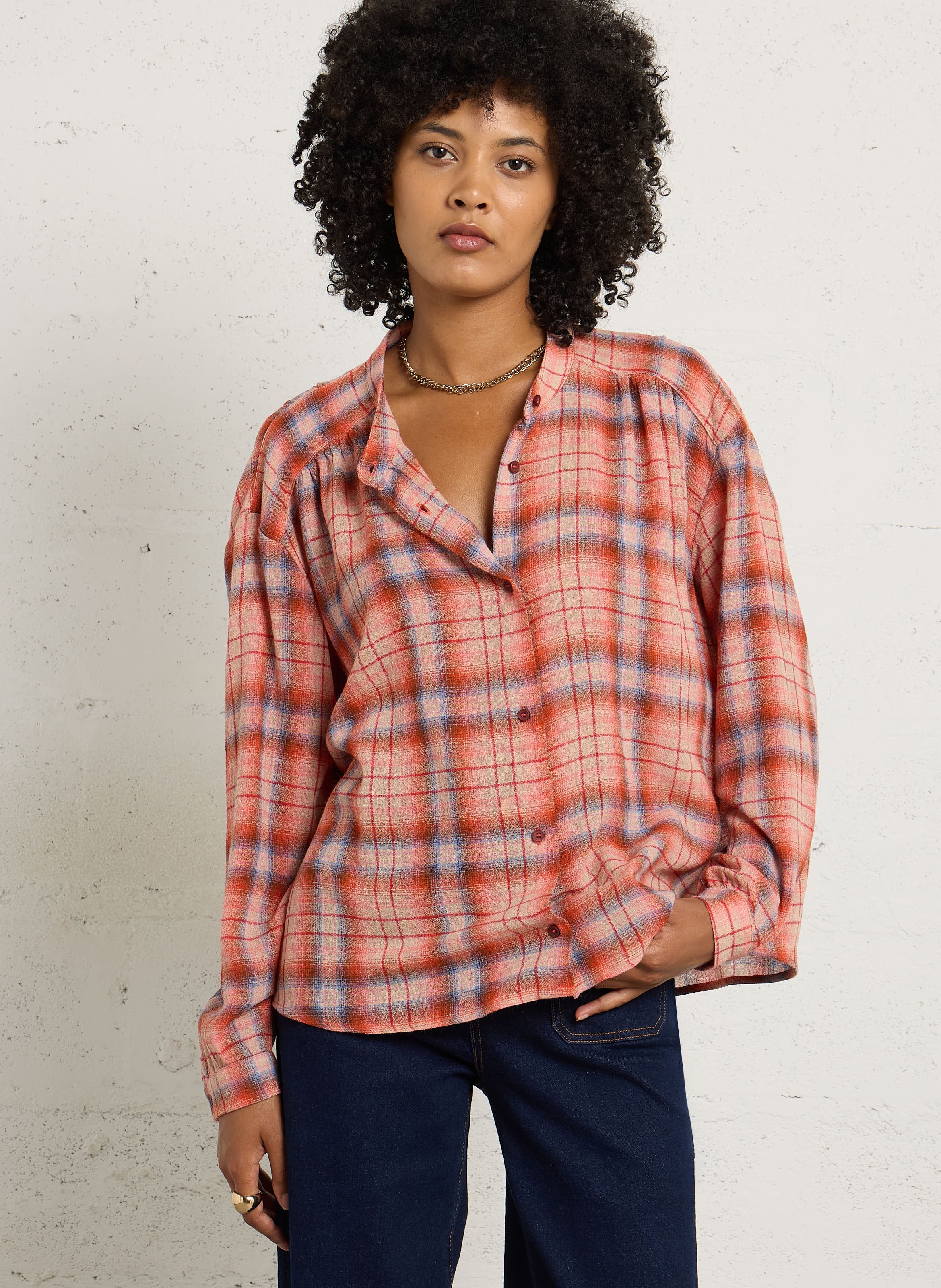 Chemise oversize à carreaux SACRECOEUR