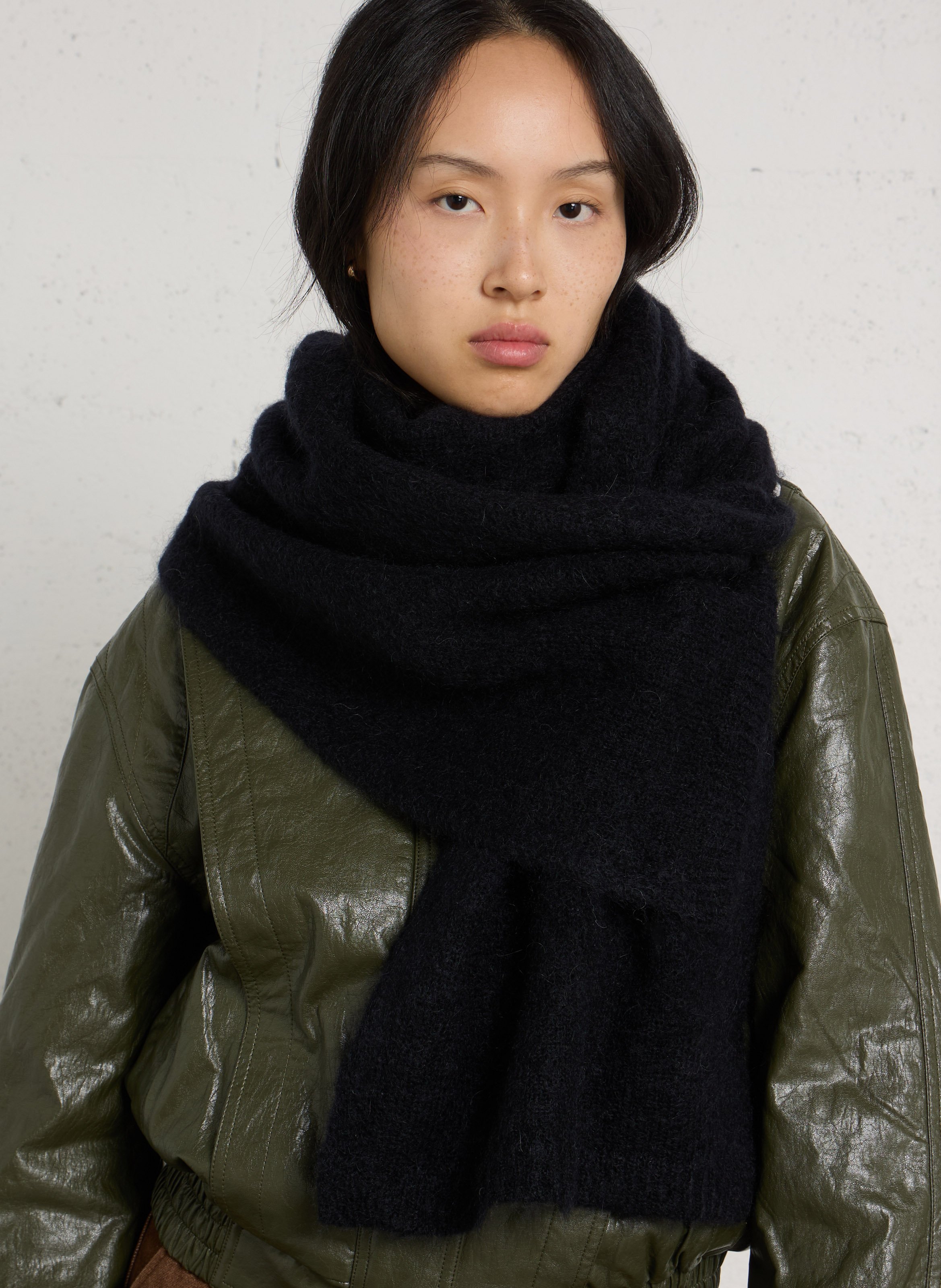 Scarf in blended mohair knit DES PETITS HAUTS