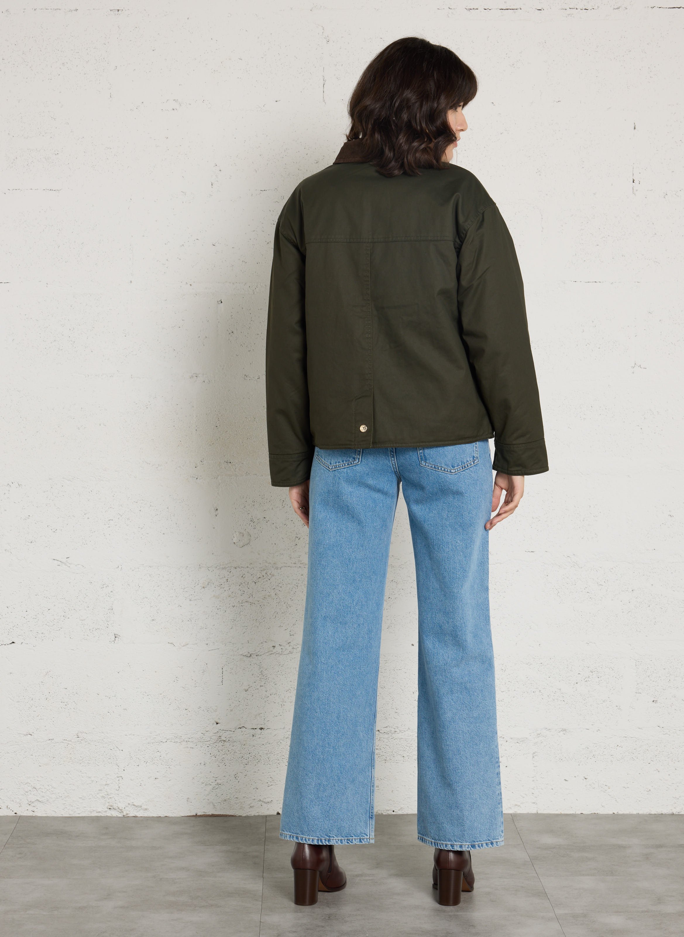Baumwollblouson mit klassischem Kragen SCHOTT Khaki