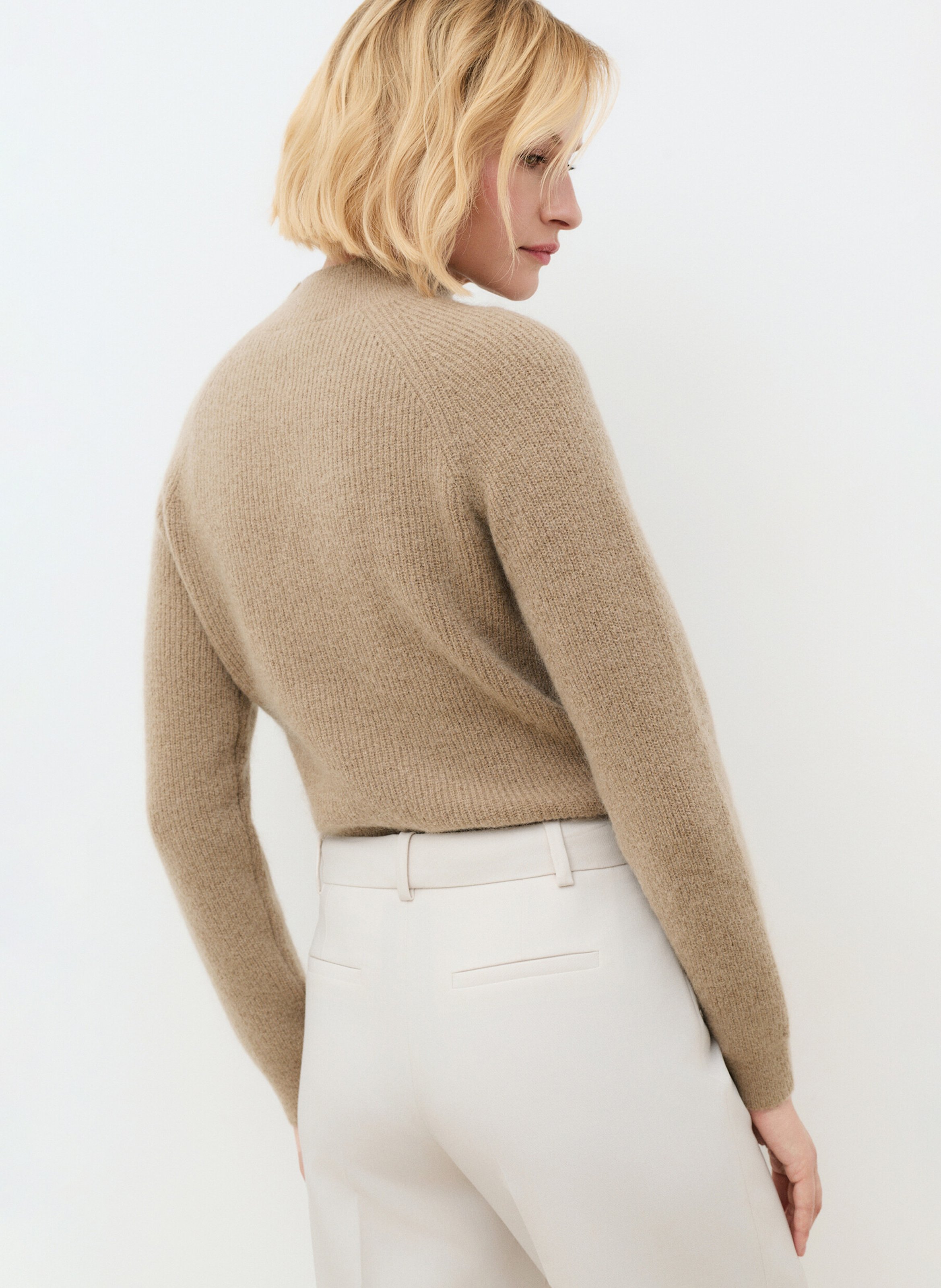 Pantalon droit uni CAROLL Beige