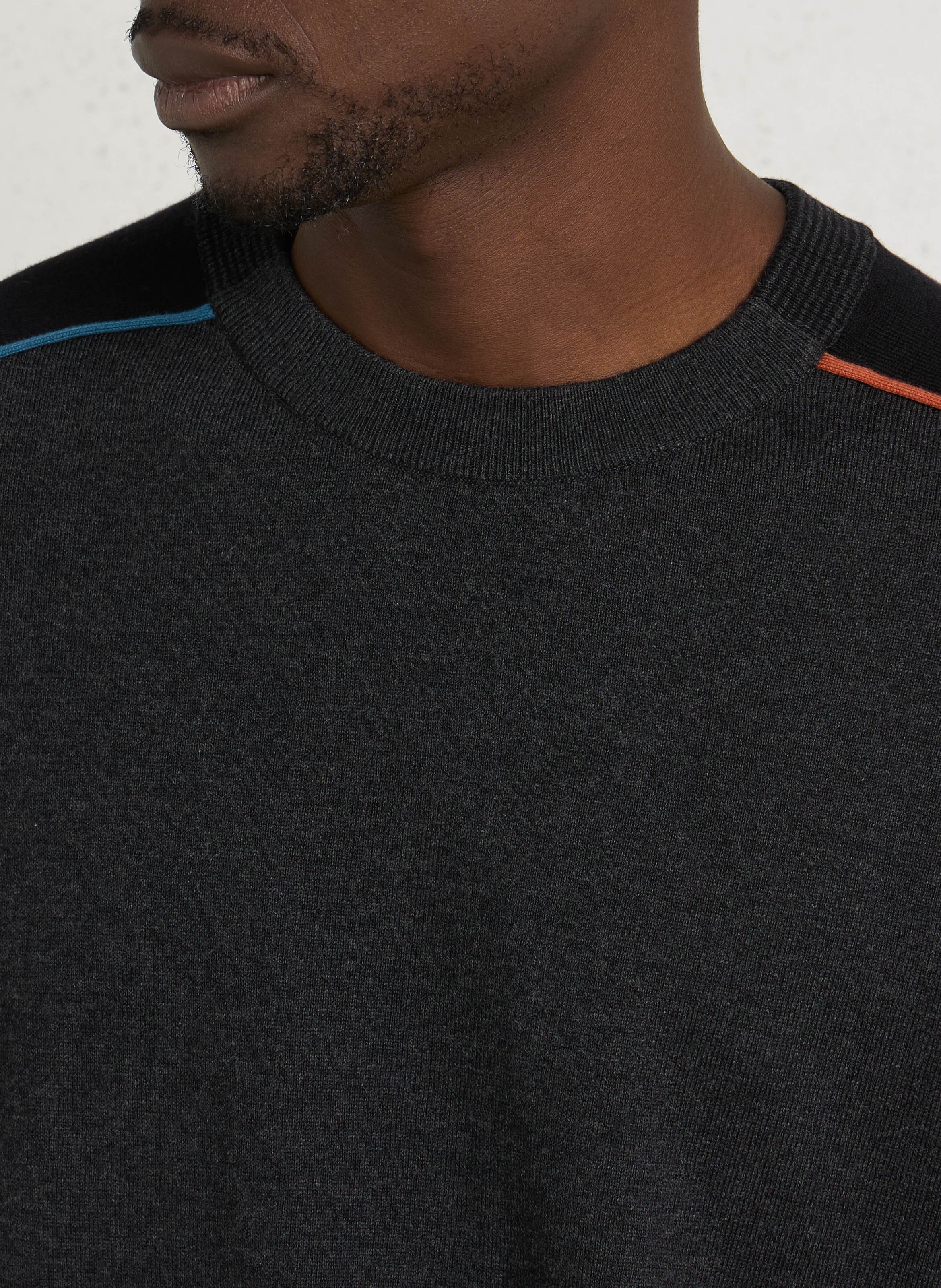 Pull fin col rond en coton et laine PAUL SMITH Noir
