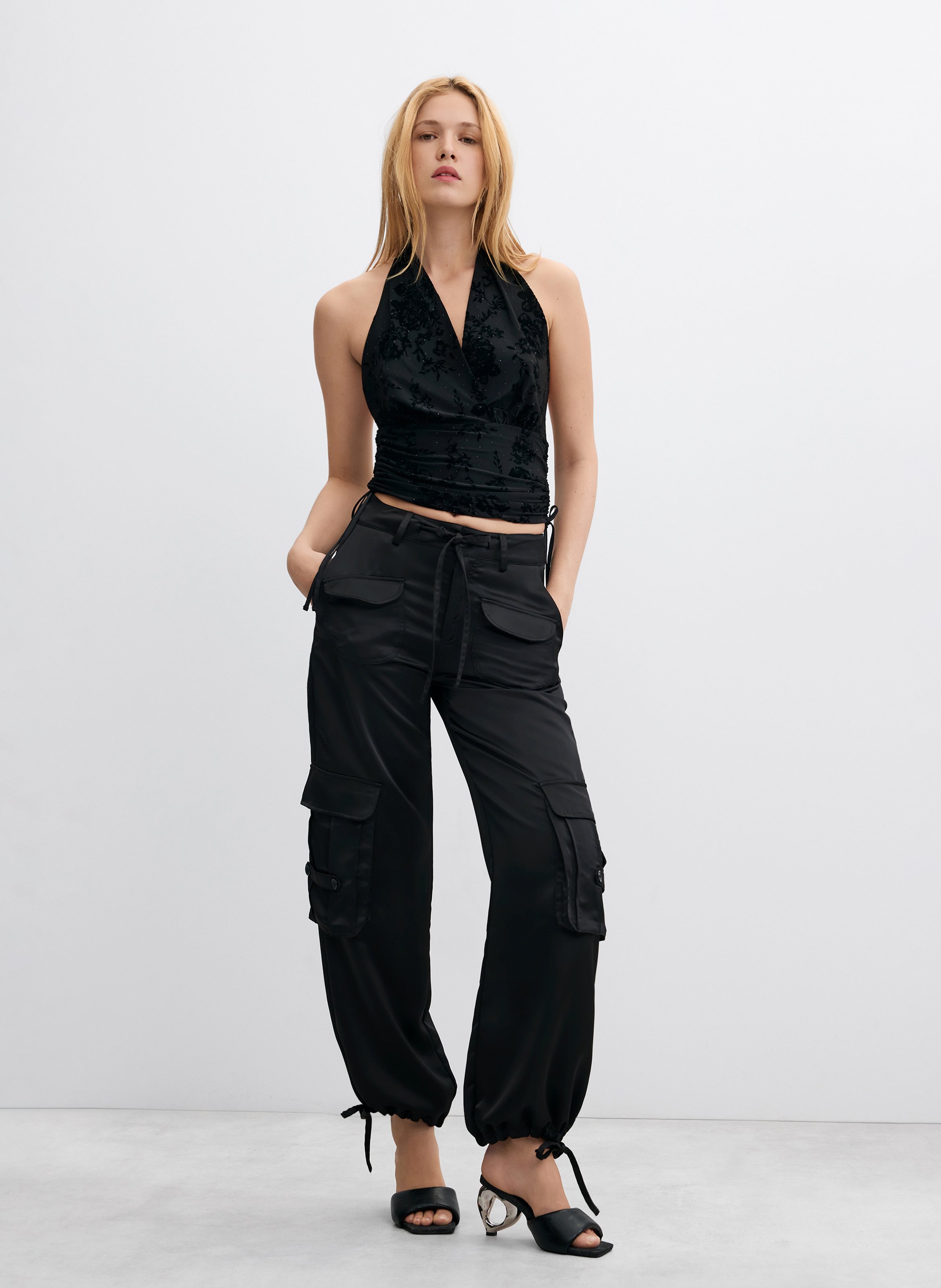 Mouwloze top van jacquardstof DESIGUAL Zwart
