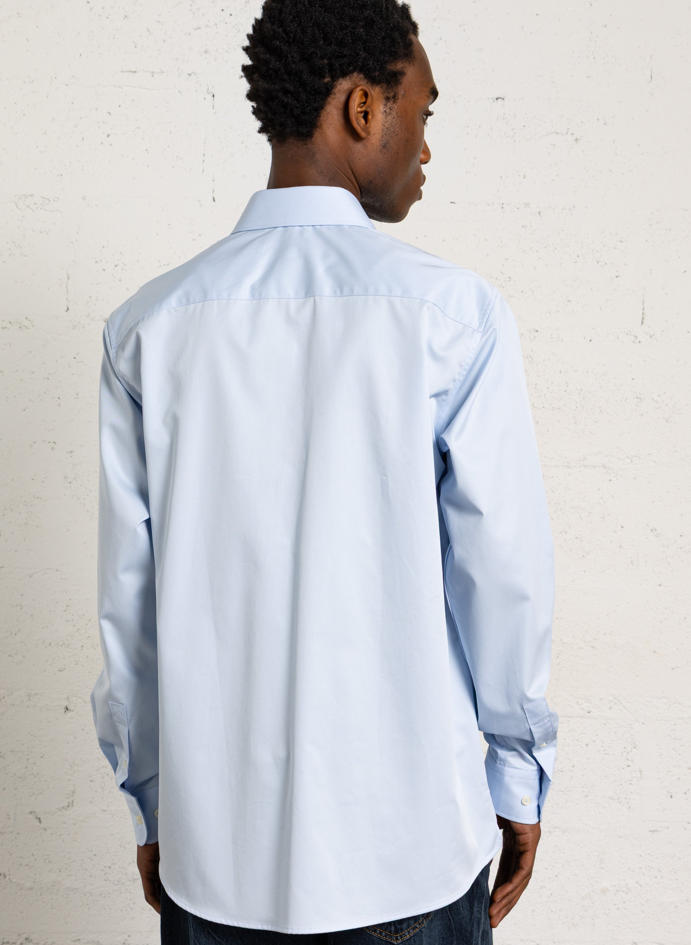 Chemise col classique en coton AU PRINTEMPS PARIS Bleu