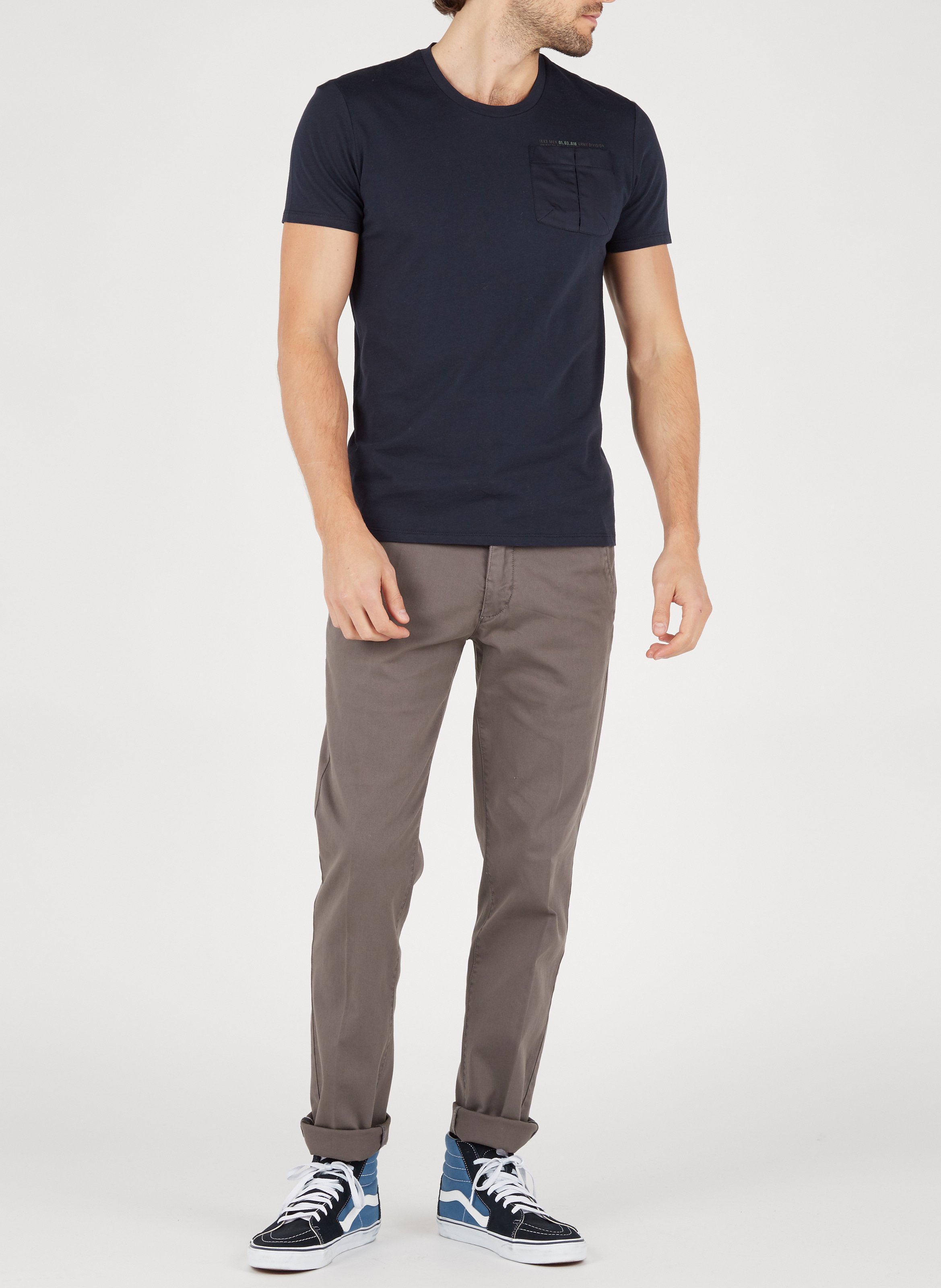 Chino slim-fit en coton mélangé MARC O'POLO Gris
