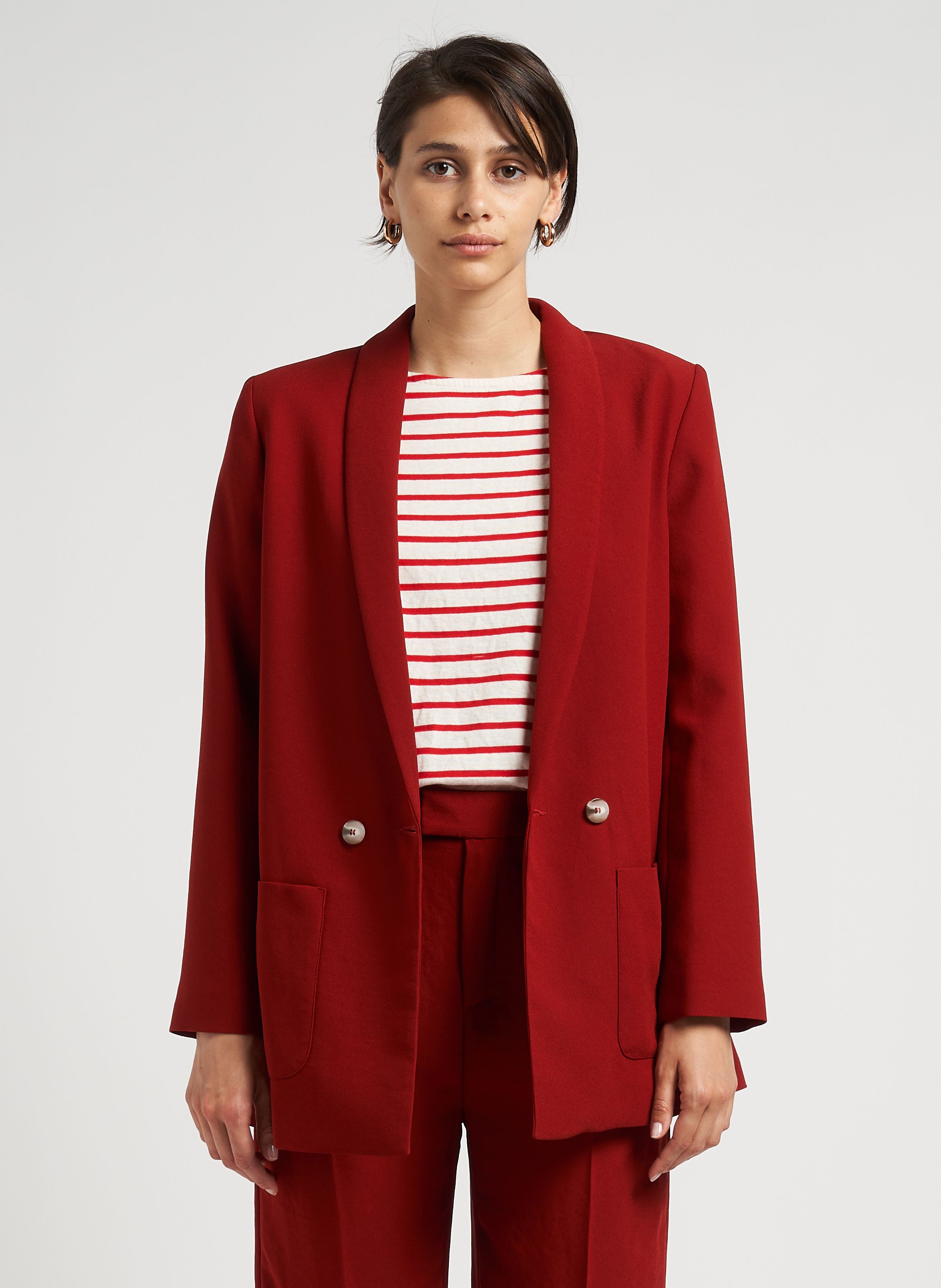 Veste de tailleur fluide Rouge