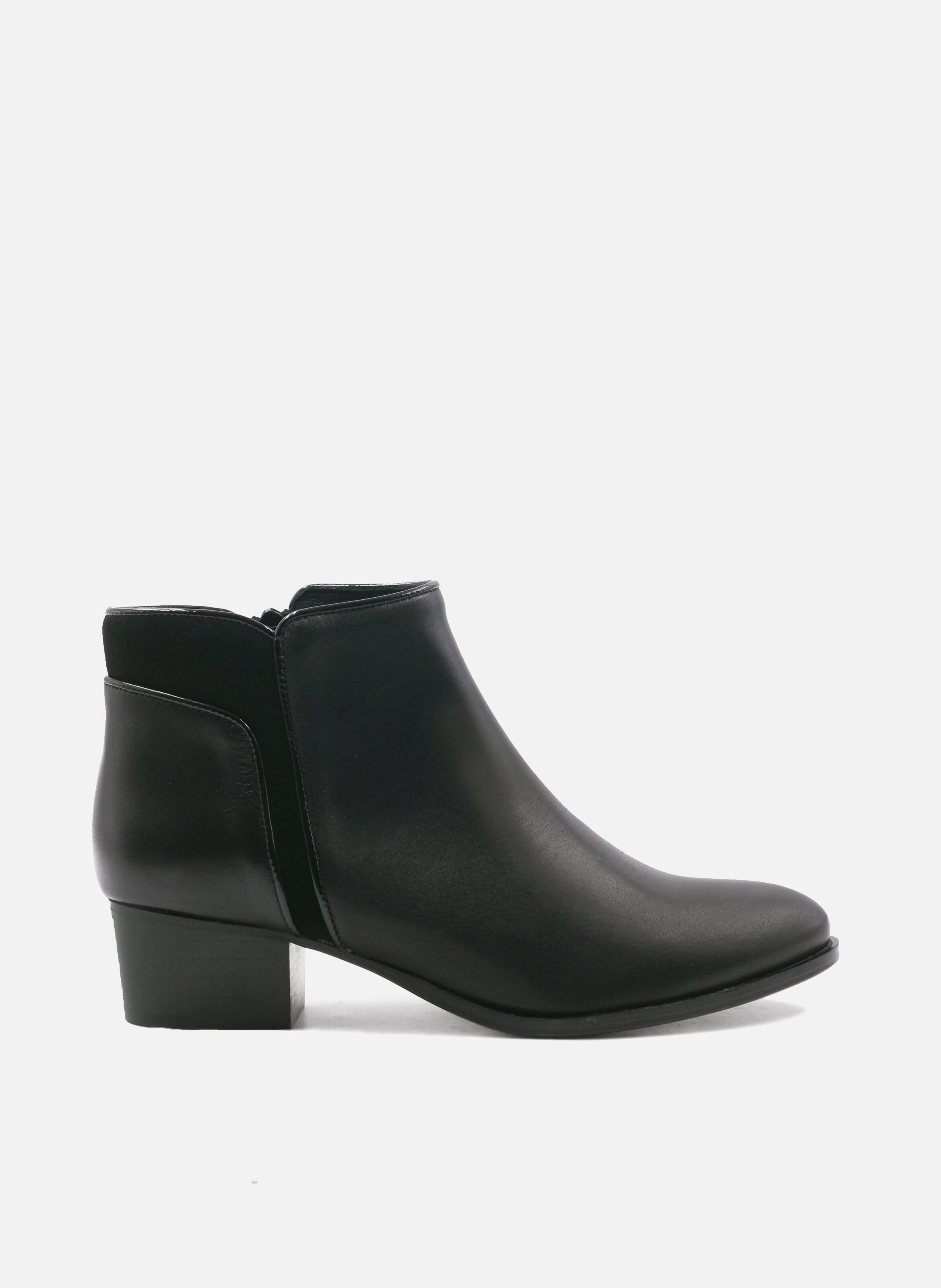 Bottines Moyen Talon En Cuir Noir Jules Jenn Femme Place des