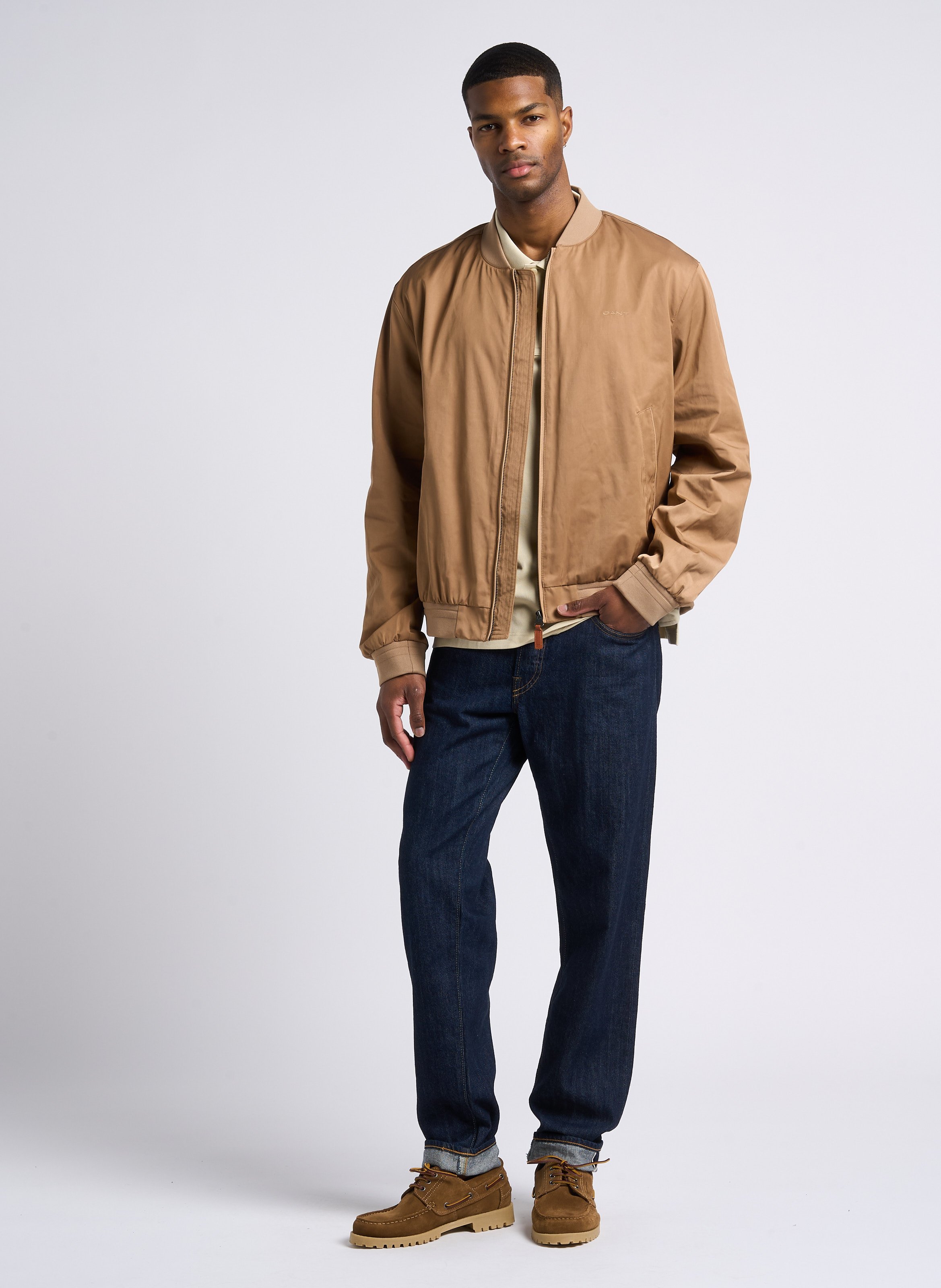 Oversized jacket with varsity collar GANT Khaki