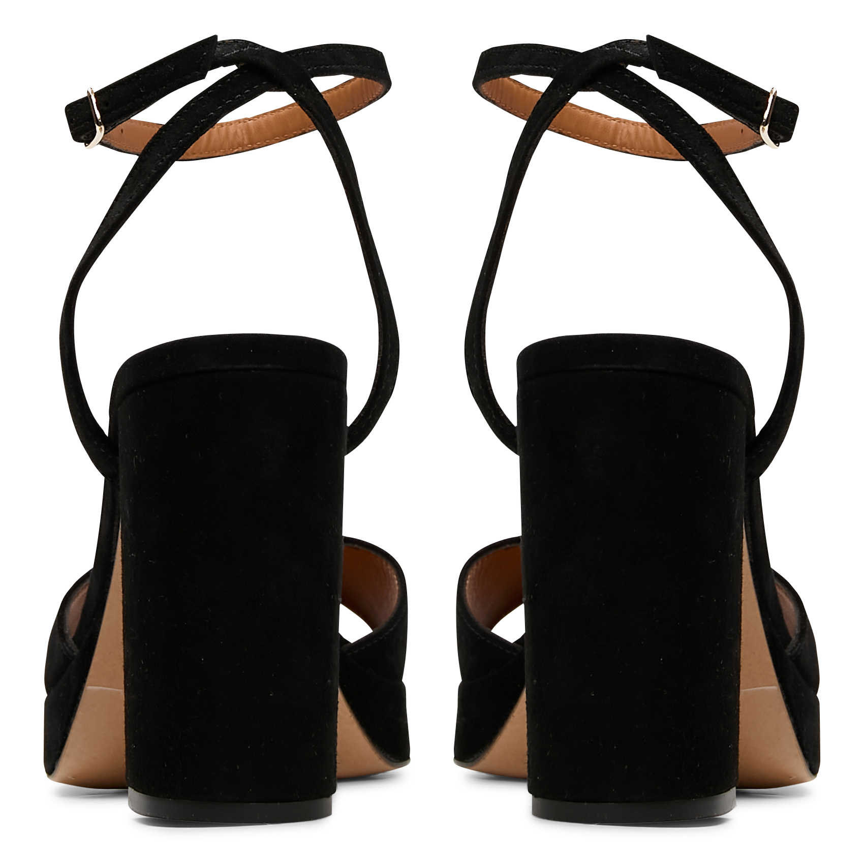 Sandales à talon en cuir craquelé RIVECOUR Noir