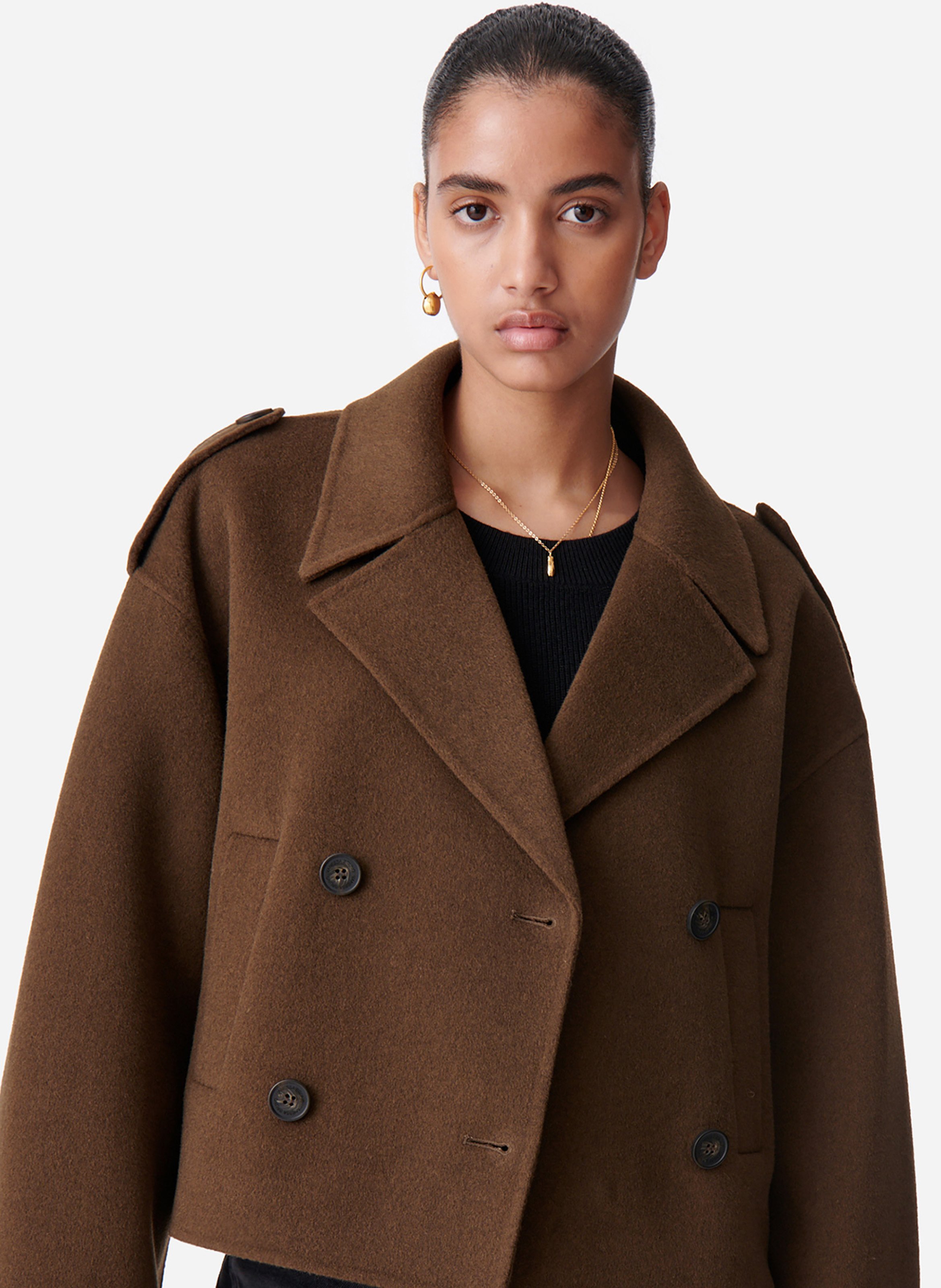 Manteau court laine femme sale